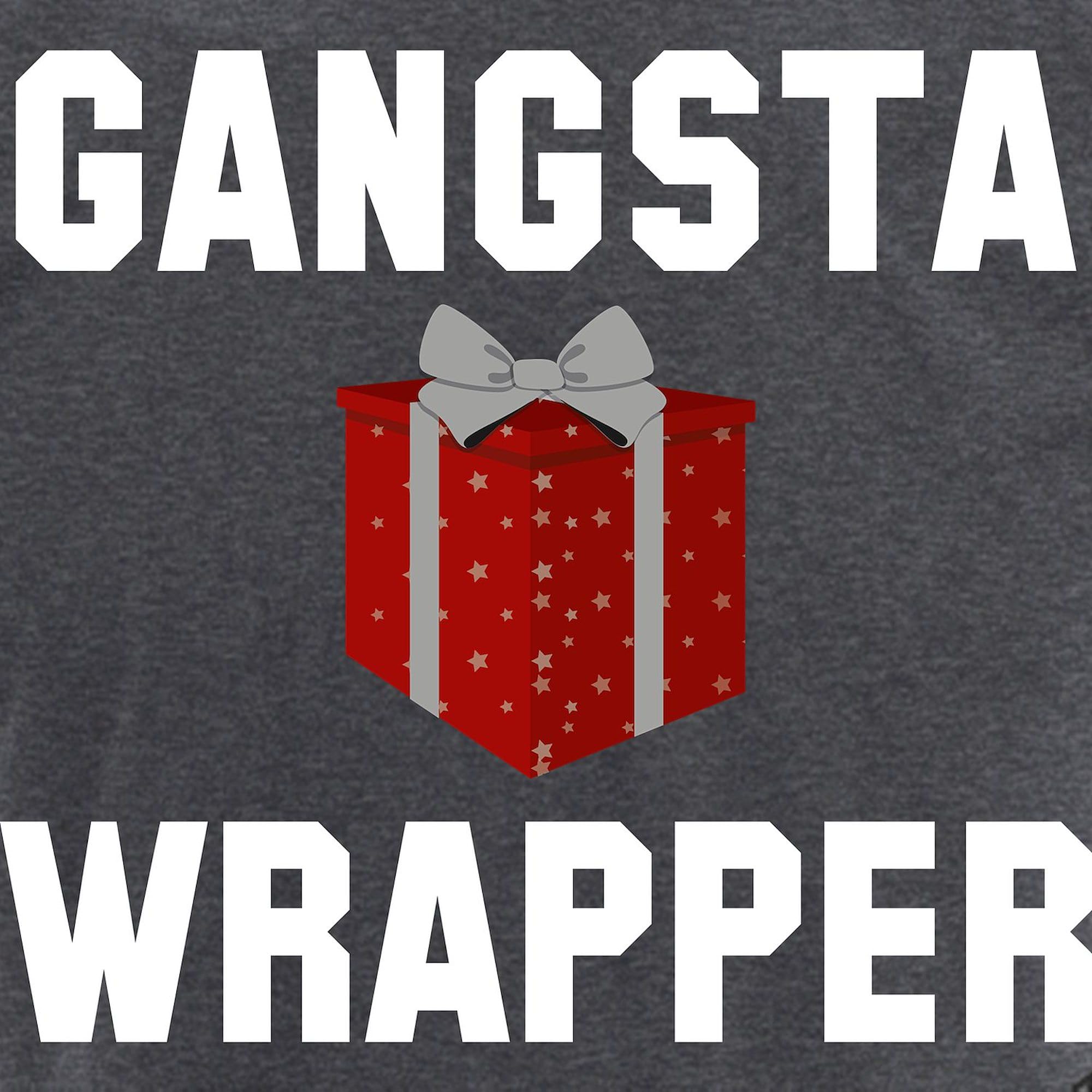 Gangsta Wrapper Men's Dark Pajama Set - Charcoal Novelty Sleepwear for Men | Comfortable Lounge Pajamas for Relaxing at Home, Sleepovers & Gifts