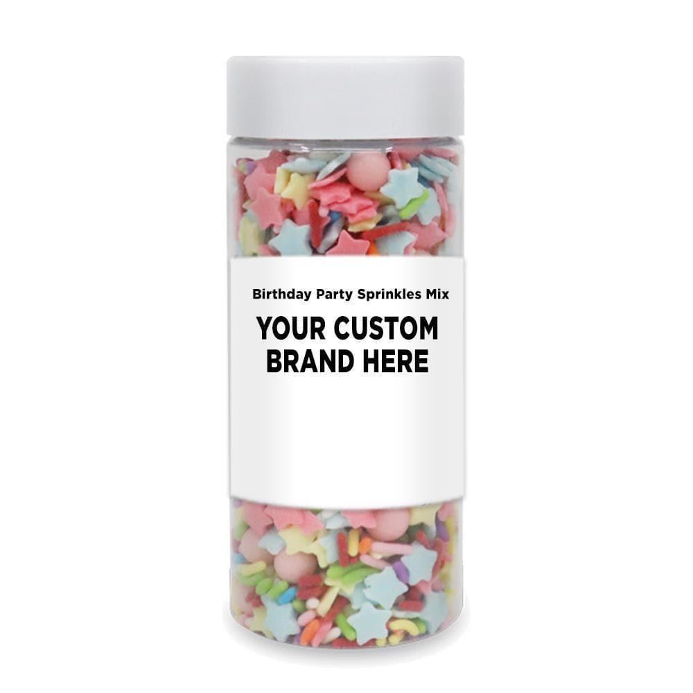 Premium Birthday Party Sprinkles Mix - Bulk 48 Units/Case | Custom Private Label | Perfect for Cupcake Decorations, Cake Toppings & Dessert Garnish