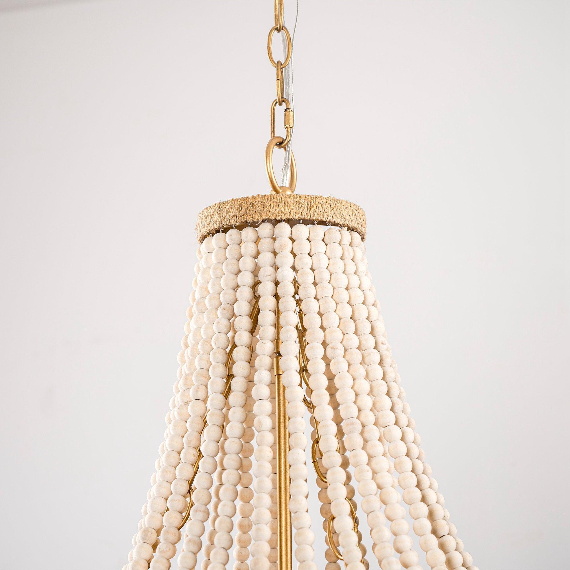 4-Light Golden Farmhouse Chandelier - Damp Rated for Indoor Use - Perfect for Dining Room, Kitchen, or Entryway Lighting