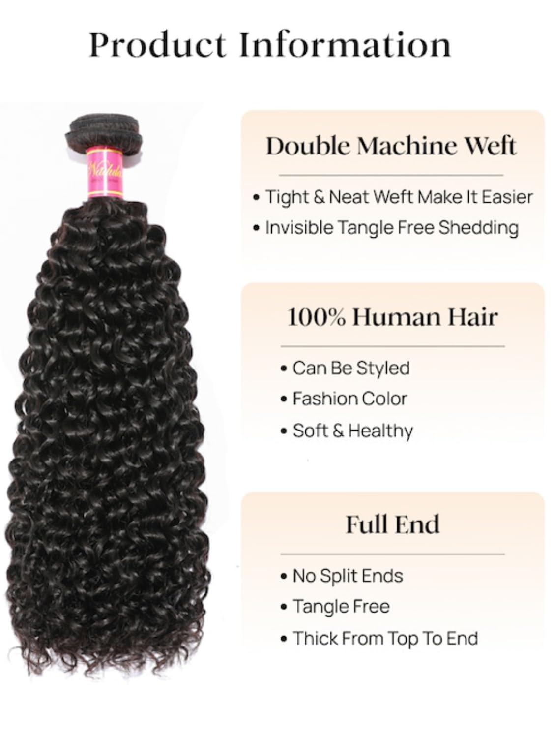 Nadula 100% Unprocessed Virgin Malaysian Curly Human Hair Weave 3 Bundles (26/24/22 Inches) - Jerry Curly Human Hair Extensions for Women, Natural Black/Brown/Blonde | Perfect for Daily Wear, Parties & Special Occasions