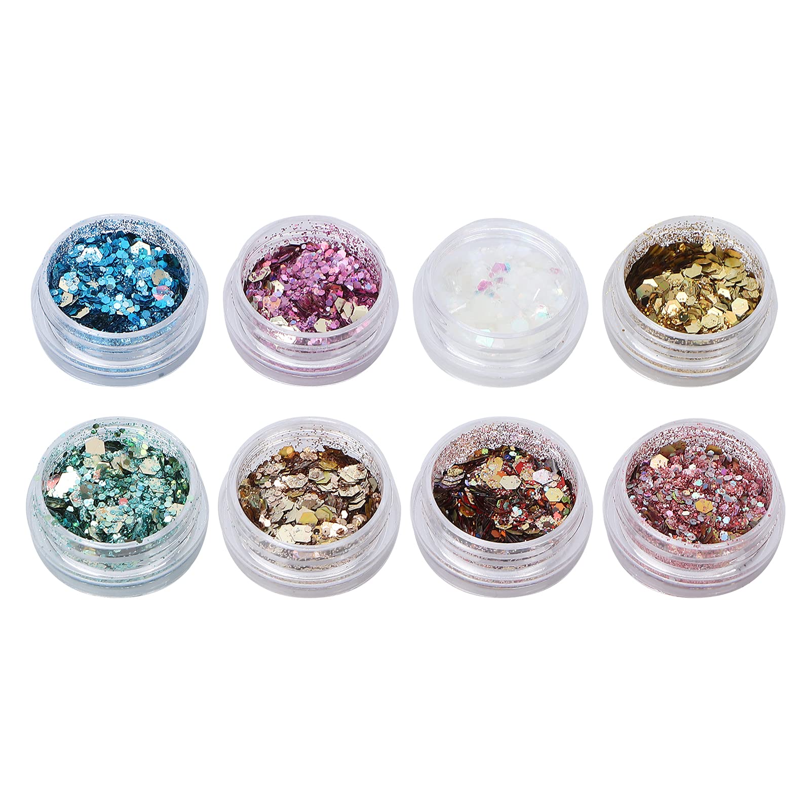 8 Boxes Glitter Nails Sequins Set - DIY Nail Art Glitter Flakes for Manicure, Makeup, Body & Hair Decoration | Perfect for Parties, Weddings & Nail Salon Use