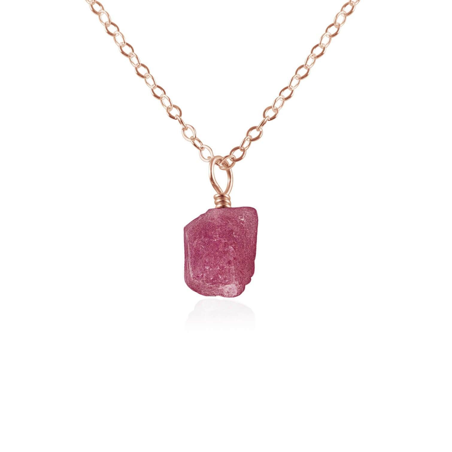 Natural Raw Pink Tourmaline Pendant Necklace - Dainty Gemstone Jewelry for Women, Gift for Her, Perfect for Everyday Wear & Special Occasions