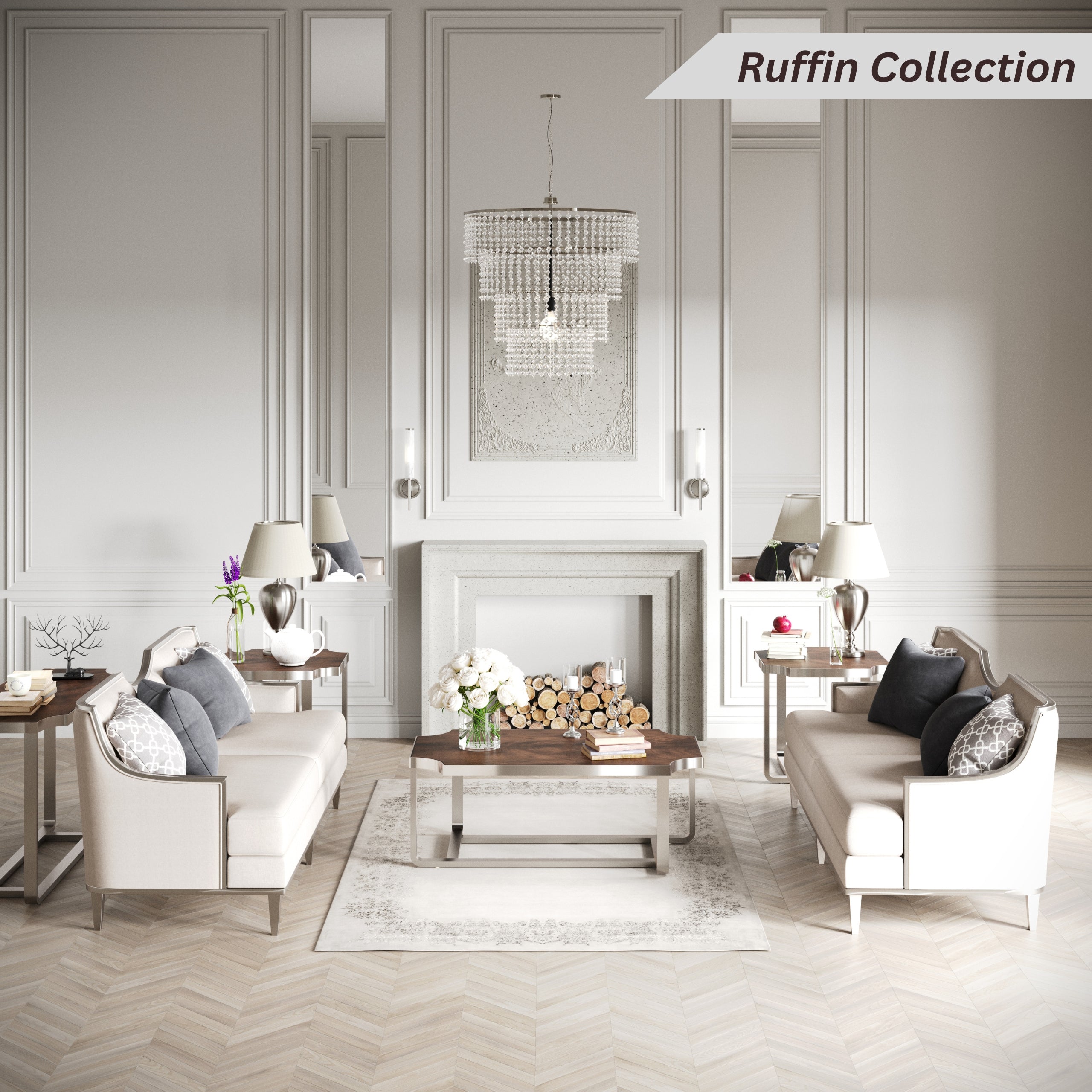 Roundhill Furniture Ruffin 50x30 Inch Rectangular Coffee Table - Modern Brown Cocktail Table for Living Room, Lounge & Office Decor