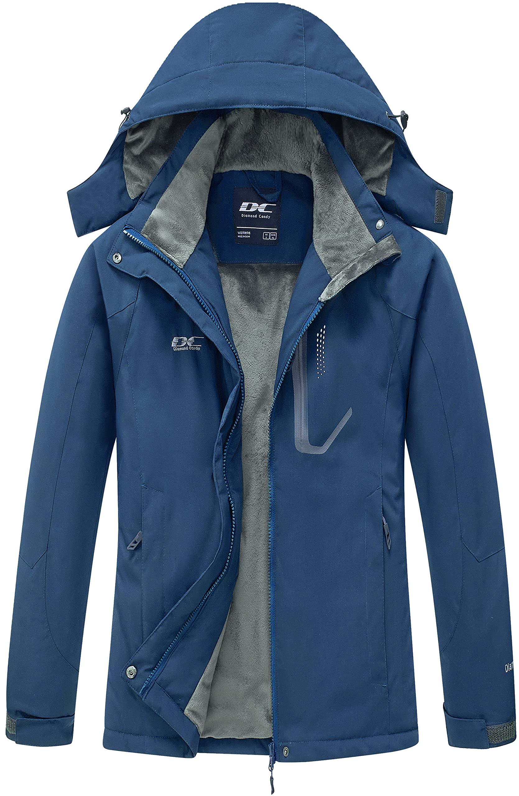 Women's Diamond Candy Winter Ski Jacket - Windproof Waterproof Hooded Snow Coat for Skiing & Outdoor Activities | Warm Insulated Jacket for Snowboarding, Hiking & Cold Weather
