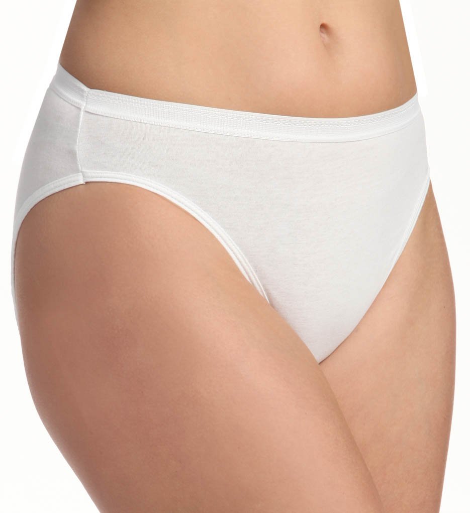 Fruit of the Loom Women's 3 Pack Cotton High Cut Briefs Underwear - Soft Comfortable Everyday Panties for Work, Sleep & Lounge