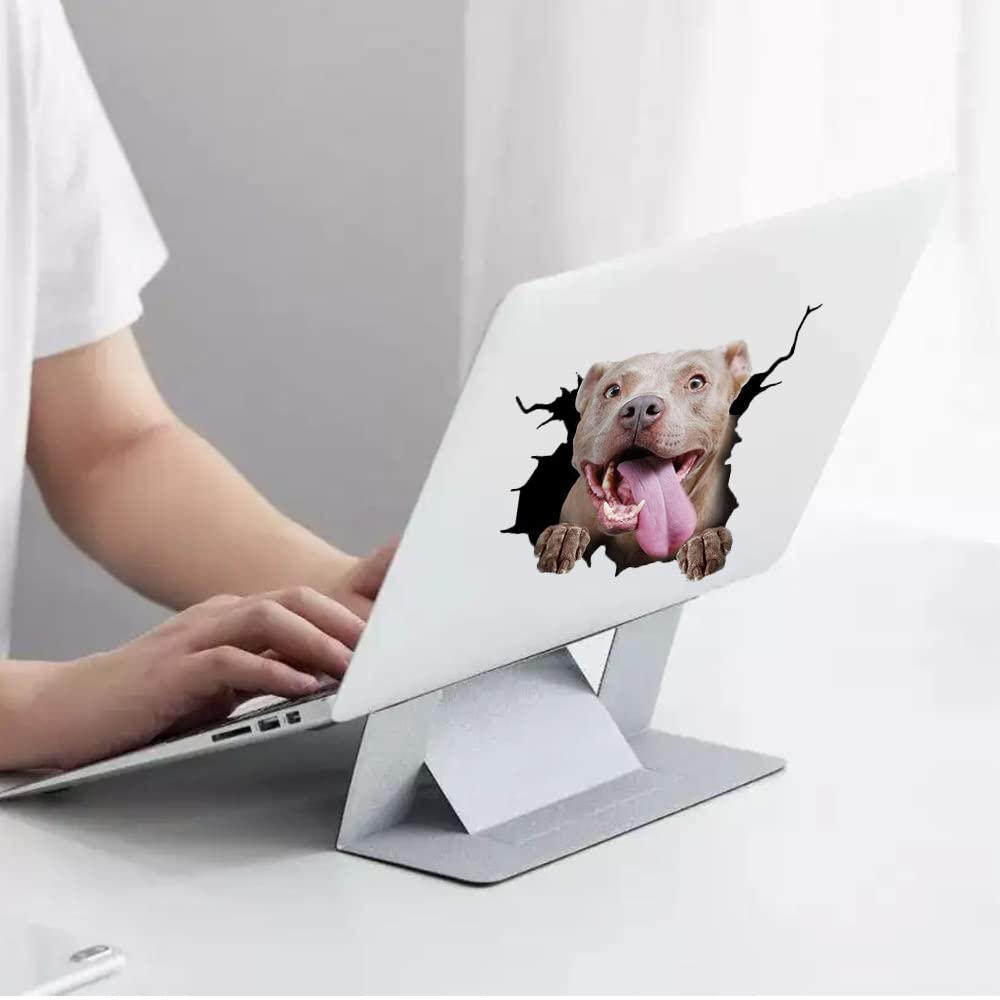 3D Pitbull Dog Car Decal Sticker - Waterproof Vinyl Decals for Car Windows, Bumpers, Laptops, Fridges & Home Decor - Funny Pet Lover Gifts for Truck, SUV, Toilet & Office Use