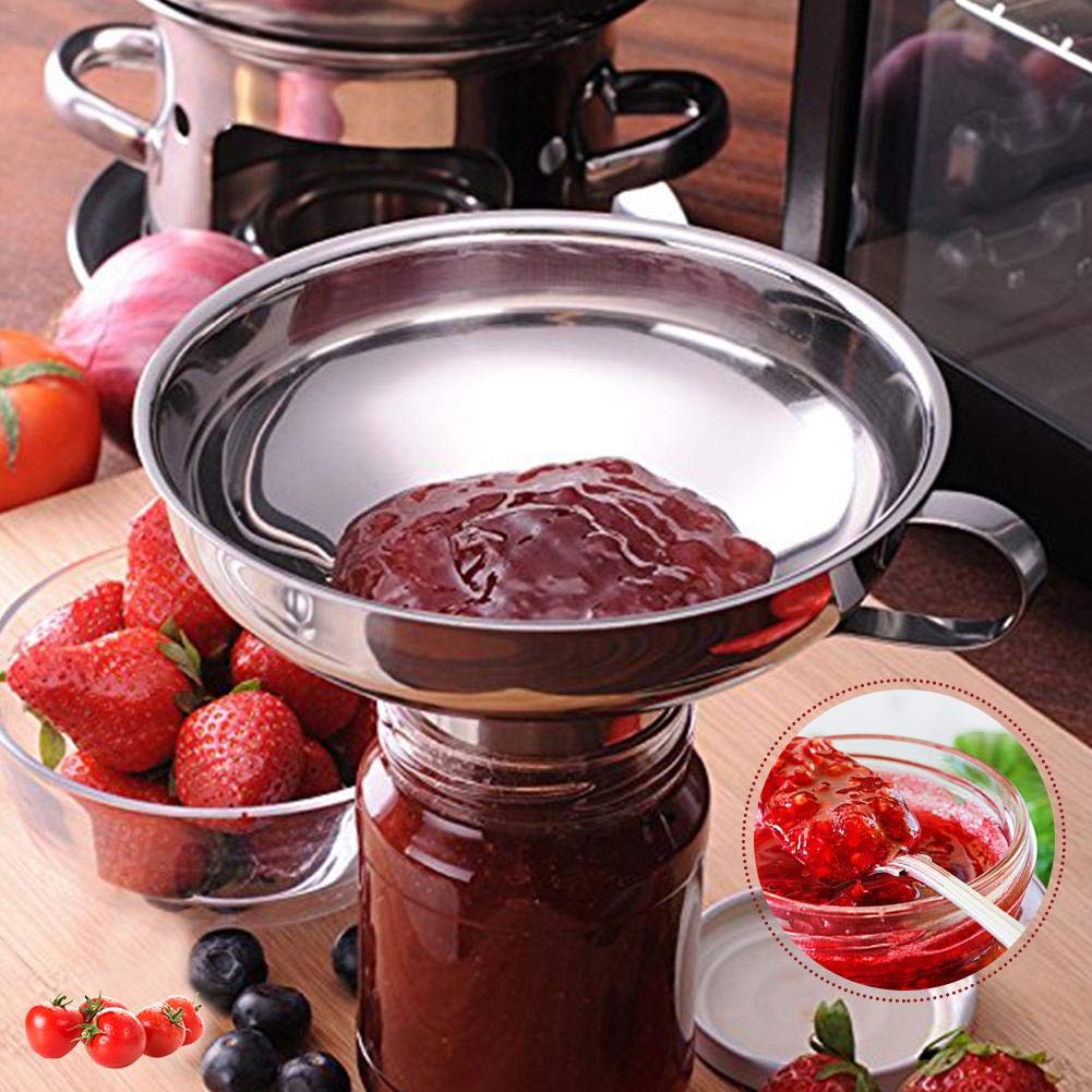 2023 Premium Stainless Steel Canning Funnel for Wide & Regular Mouth Mason Jars - Large Kitchen Funnel with Handle for Liquids, Dry Ingredients - Perfect for Home Canning, Preserving, Baking & Cooking