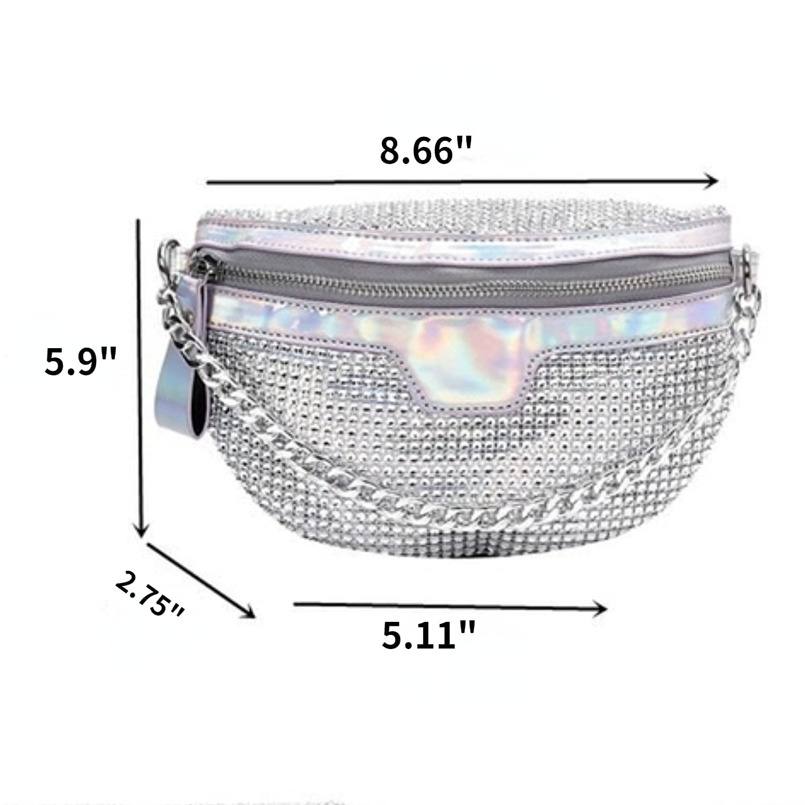 Sparkly Rhinestone Chest Bag for Women - Stylish Fanny Pack, Belt Bag & Crossbody Purse - Perfect for Parties, Travel, Beach & Outdoor Adventures