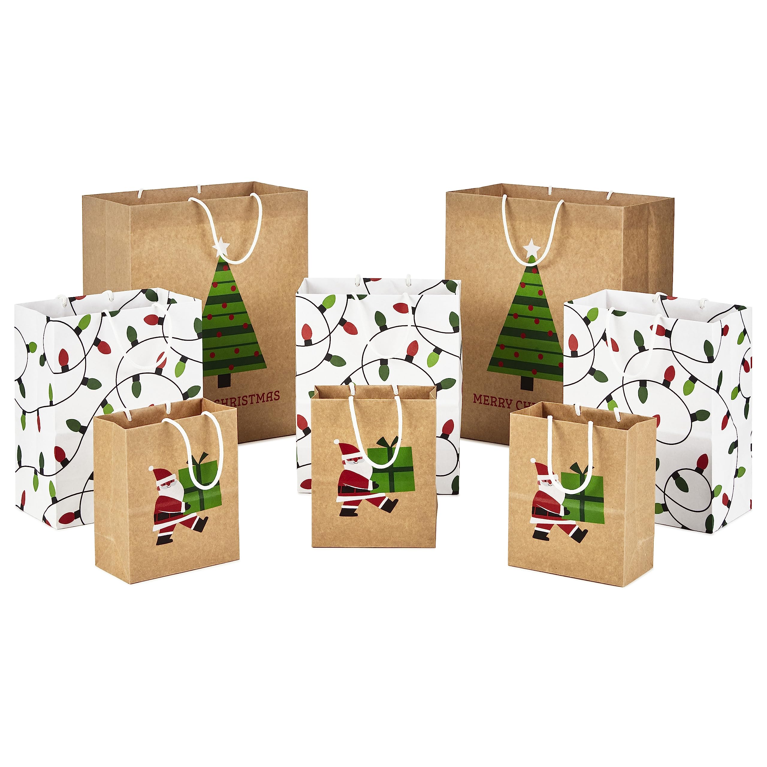 Hallmark Christmas Gift Bags for Kids - 8 Pack (3 Small 6
