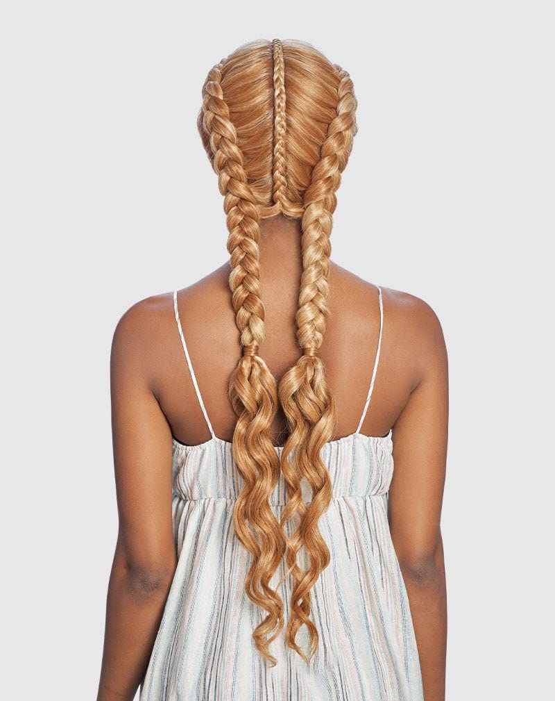 VANESSA Tops Slay'd Styles on Fleek Double Dutch Braids Long Synthetic Wig - Heat Resistant Fashion Hair for Women (30M) - Perfect for Cosplay, Parties, and Everyday Glam