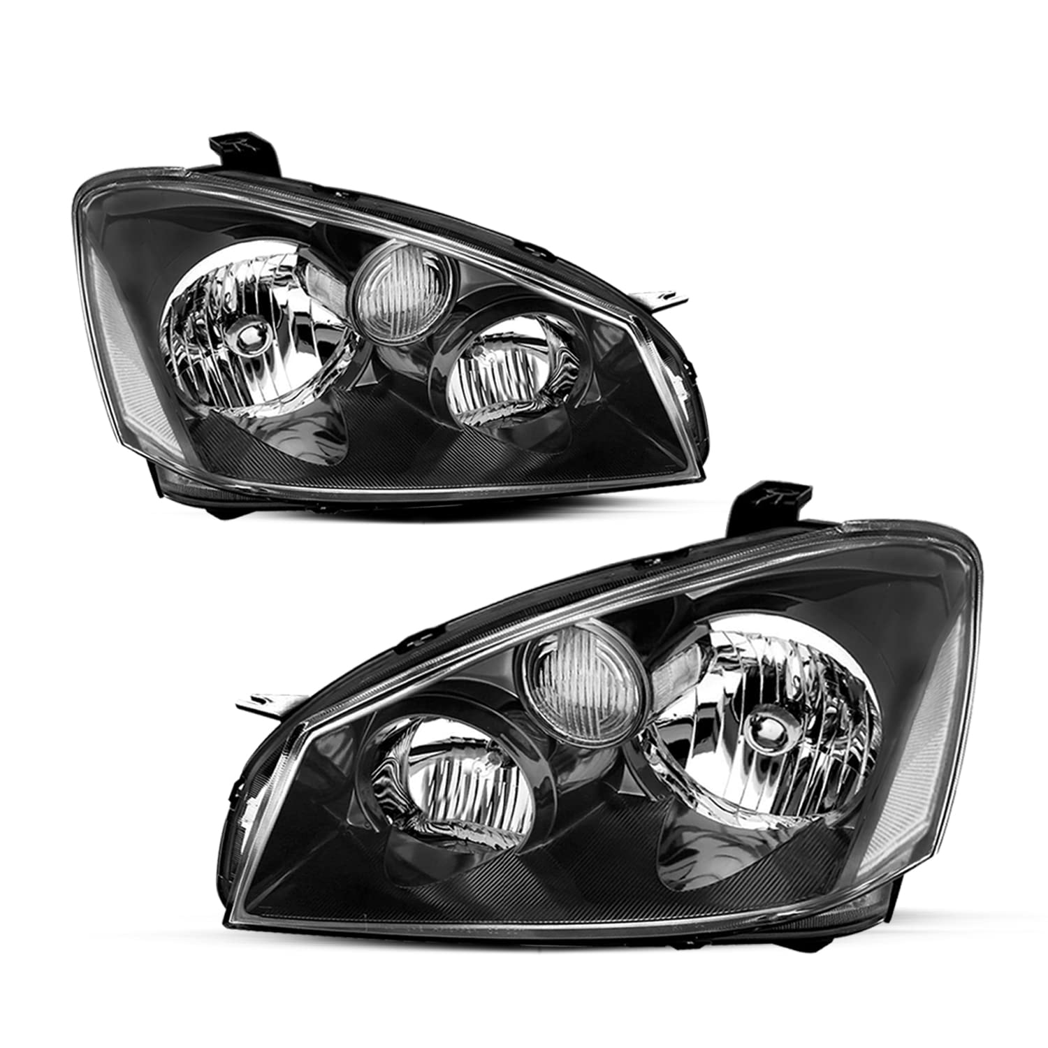 JSBOYAT Headlight Assembly Replacement for 2005-2006 Nissan Altima - Halogen Headlamp Pair (Driver & Passenger Side) with Black Housing & Clear Reflector - Perfect for Night Driving & Foggy Conditions