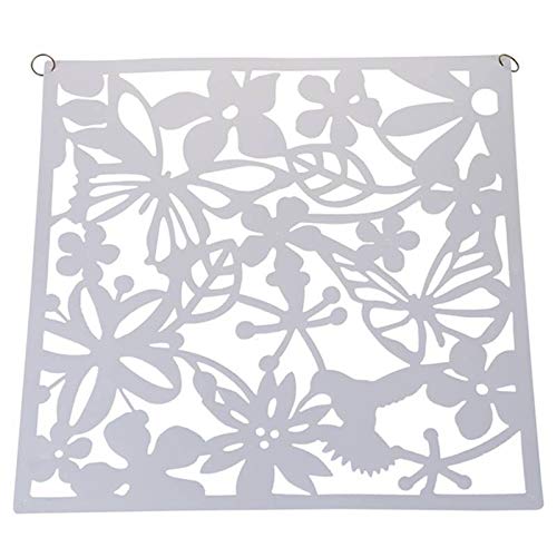Butterfly & Bird Flower Hanging Room Divider Panel - White Decorative Partition Curtain for Bedroom, Living Room & Studio - Home Decor Privacy Screen for Apartments & Dorms