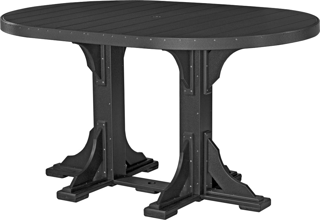 LuxCraft 4' x 6' Oval Dining Table Set for 6 - Modern Kitchen & Dining Room Furniture - Perfect for Family Gatherings, Dinner Parties & Small Spaces