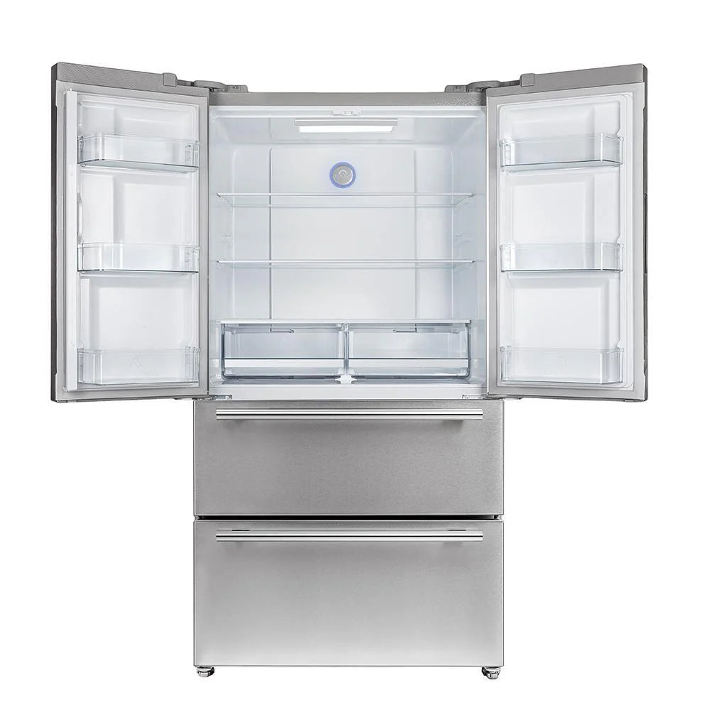 FORNO 2-Piece Stainless Steel Appliance Package - 30 Inch Gas Range & 36 Inch French Door Refrigerator (FBDL 020 02 US) | Perfect for Modern Kitchens & Home Renovations
