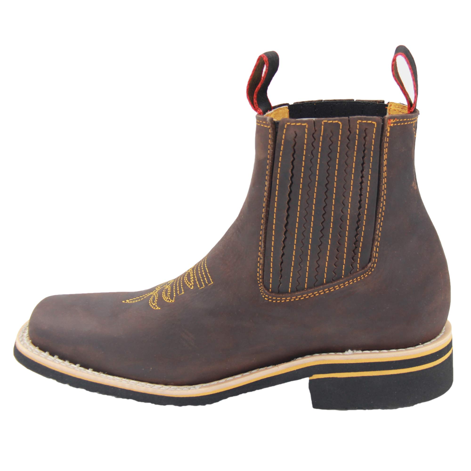 Men's Western Cowboy Boots - Short Ankle Rodeo Boots for Men | Durable Leather Work Boots for Country Dancing, Rodeo Events & Casual Wear