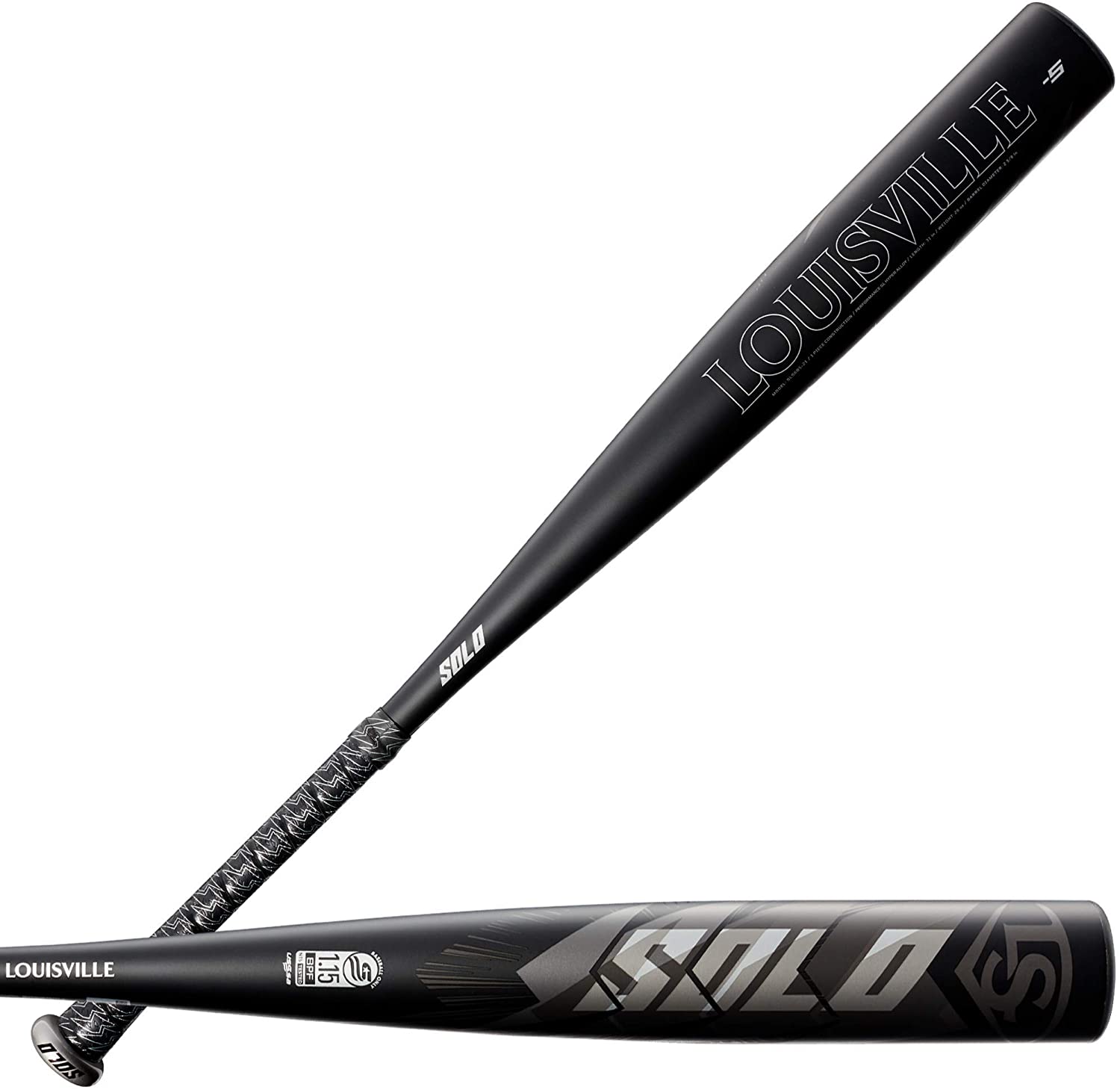 2021 Louisville Slugger Solo 5 USSSA Baseball Bat - Black/Silver - Perfect for Youth & High School Baseball Games, Training & Practice
