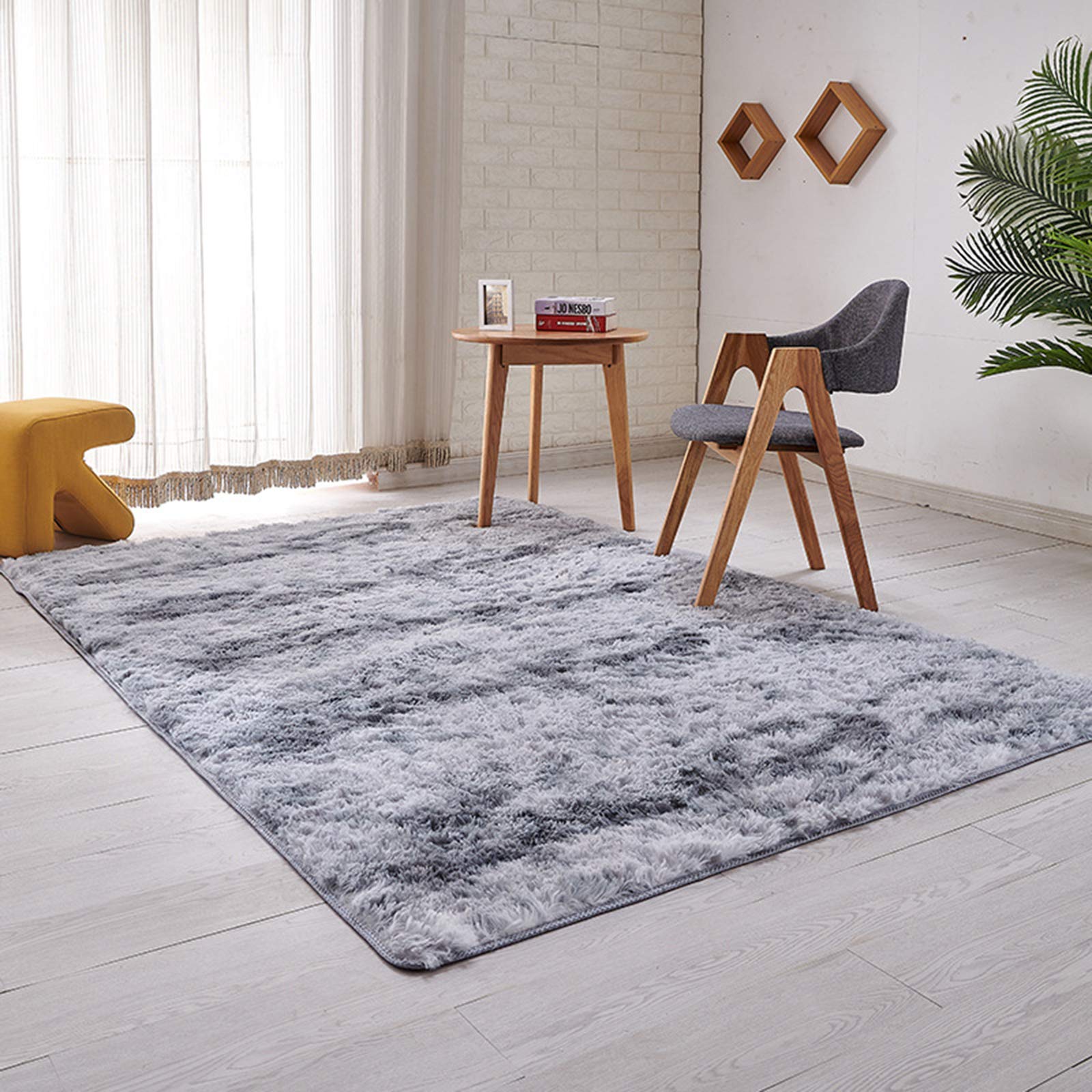Ultra Soft Plush Bedroom Area Rug 5'2”x7'5” - High Pile Faux Fur Luxury Carpet for Living Room, Kids Room & Nursery - Shaggy Furry Rug for Girls & Boys - Perfect for Bedside, Home Decor & Cozy Spaces