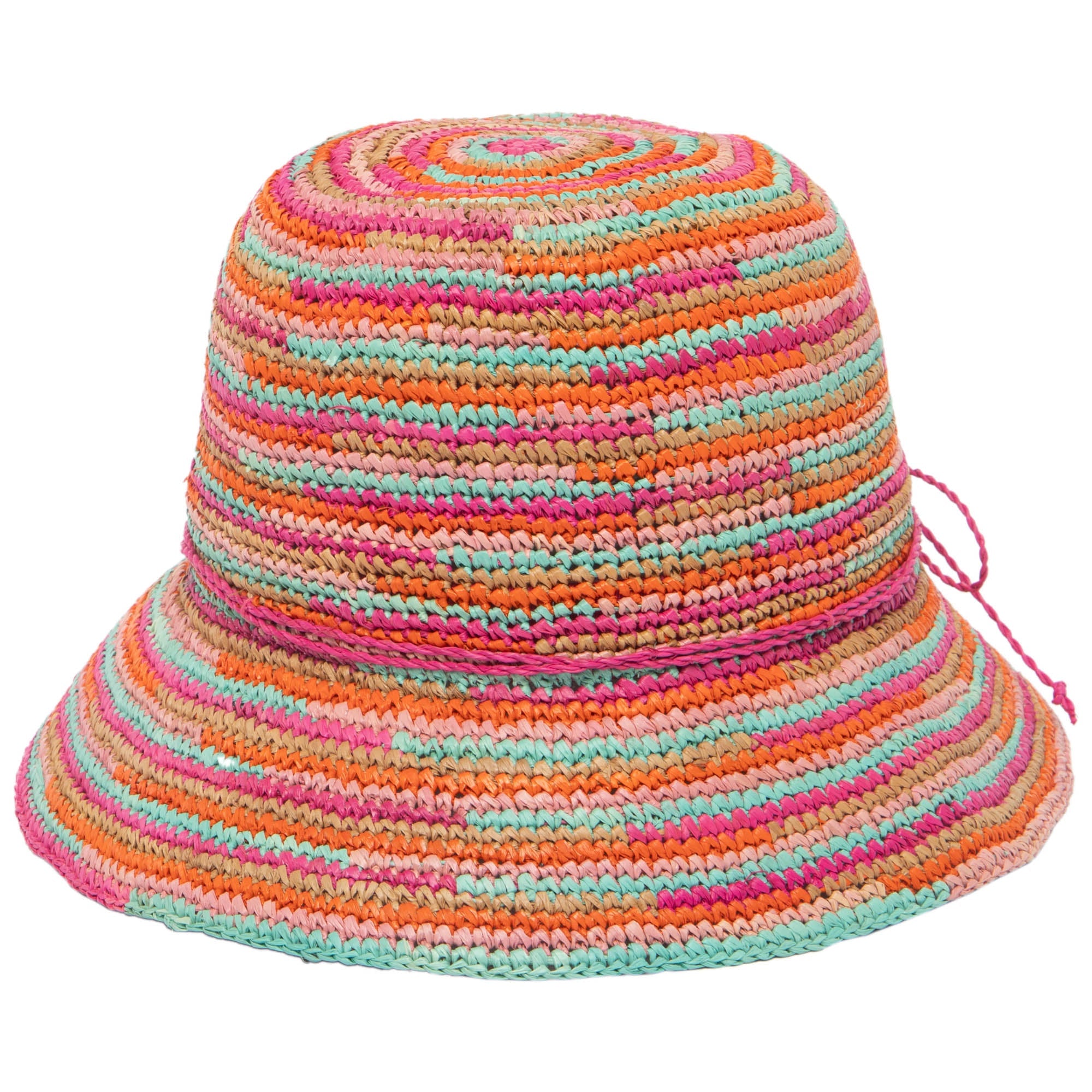 Iris Women's Crochet Raffia Packable Bucket Hat - Wide Brim Sun Hat for Beach, Travel & Outdoor Activities (RHS3109)