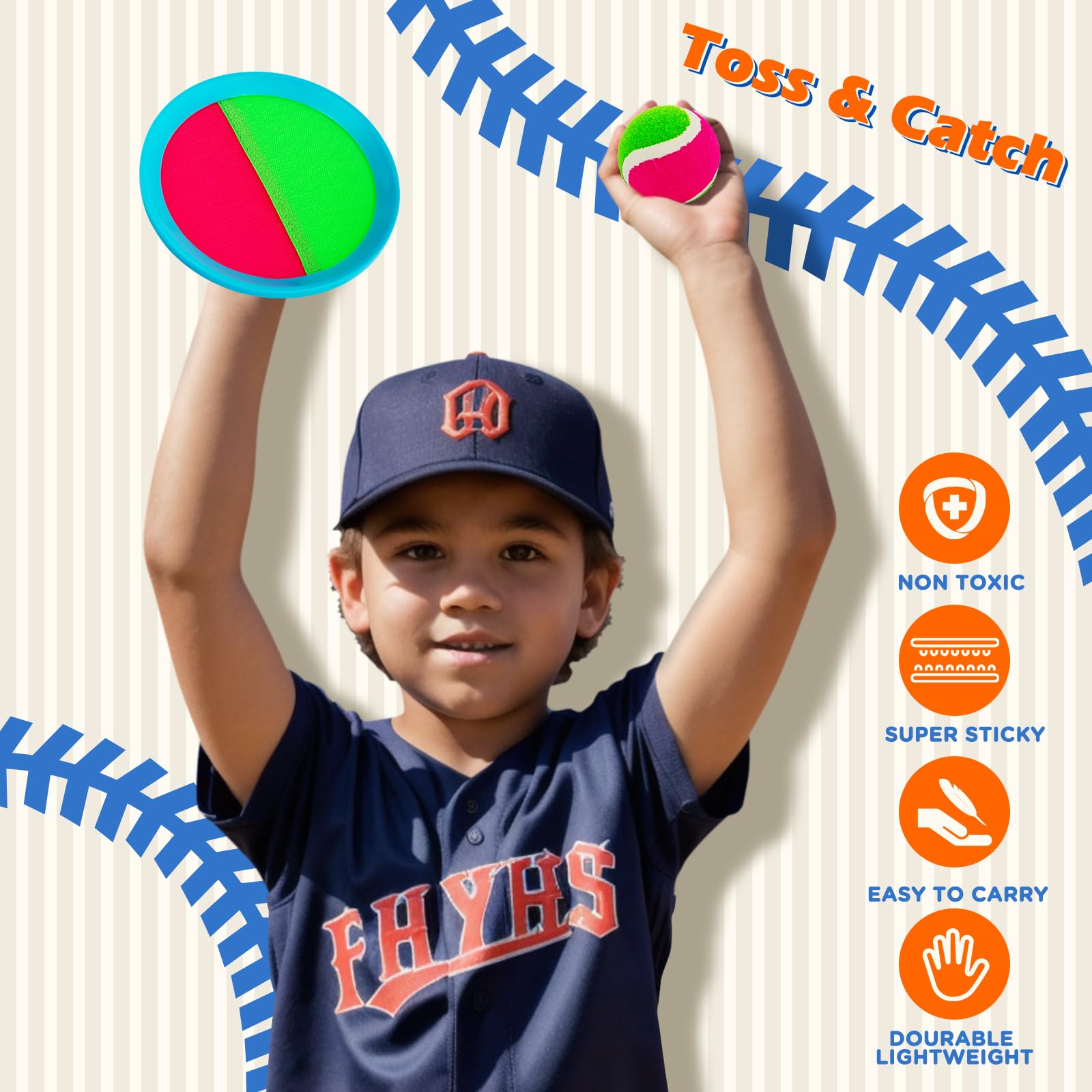 **Best Toss and Catch Ball Game Set for Kids & Adults - 6 Paddles & 3 Balls - Outdoor Beach, Pool, Yard Toys for Ages 4-12 - Fun Family Easter Gift for Boys & Girls (Perfect for Backyard, Picnic, Park Play)**
