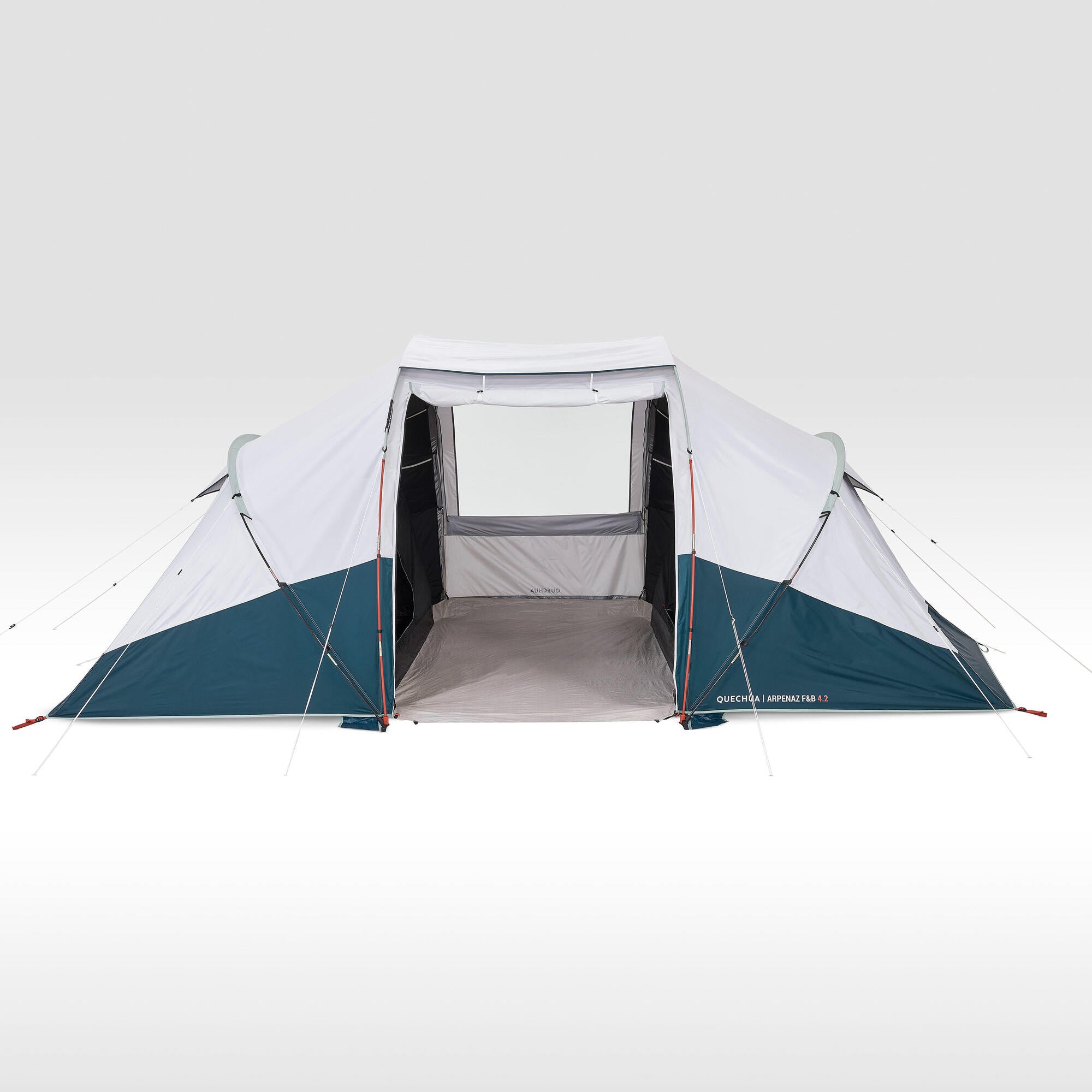 Quechua Arpenaz Fresh & Black Waterproof 4-Person 2-Room Family Camping Tent - Lightweight & Breathable for Outdoor Adventures, Hiking, and Backyard Camping