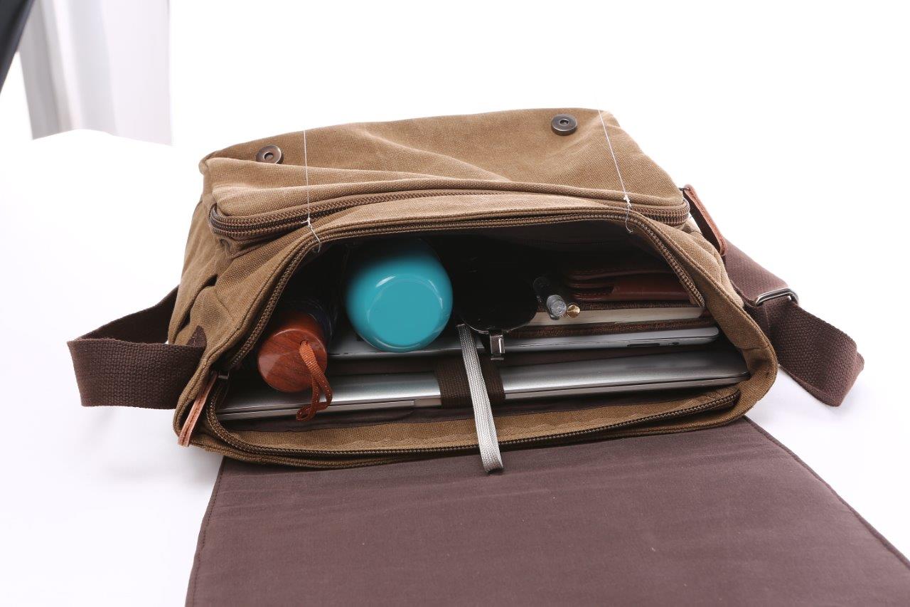 Stylish & Durable Crosstown 15-Inch Canvas Messenger Bag for Work, School & Travel | Water-Resistant & Spacious Laptop Bag