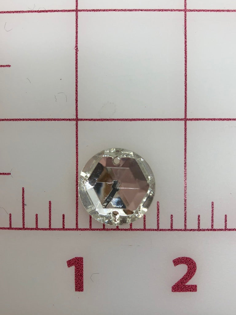 18mm Czech Crystal Round Sew On Rhinestones - 3 Pack for DIY Clothing, Costumes, and Accessories