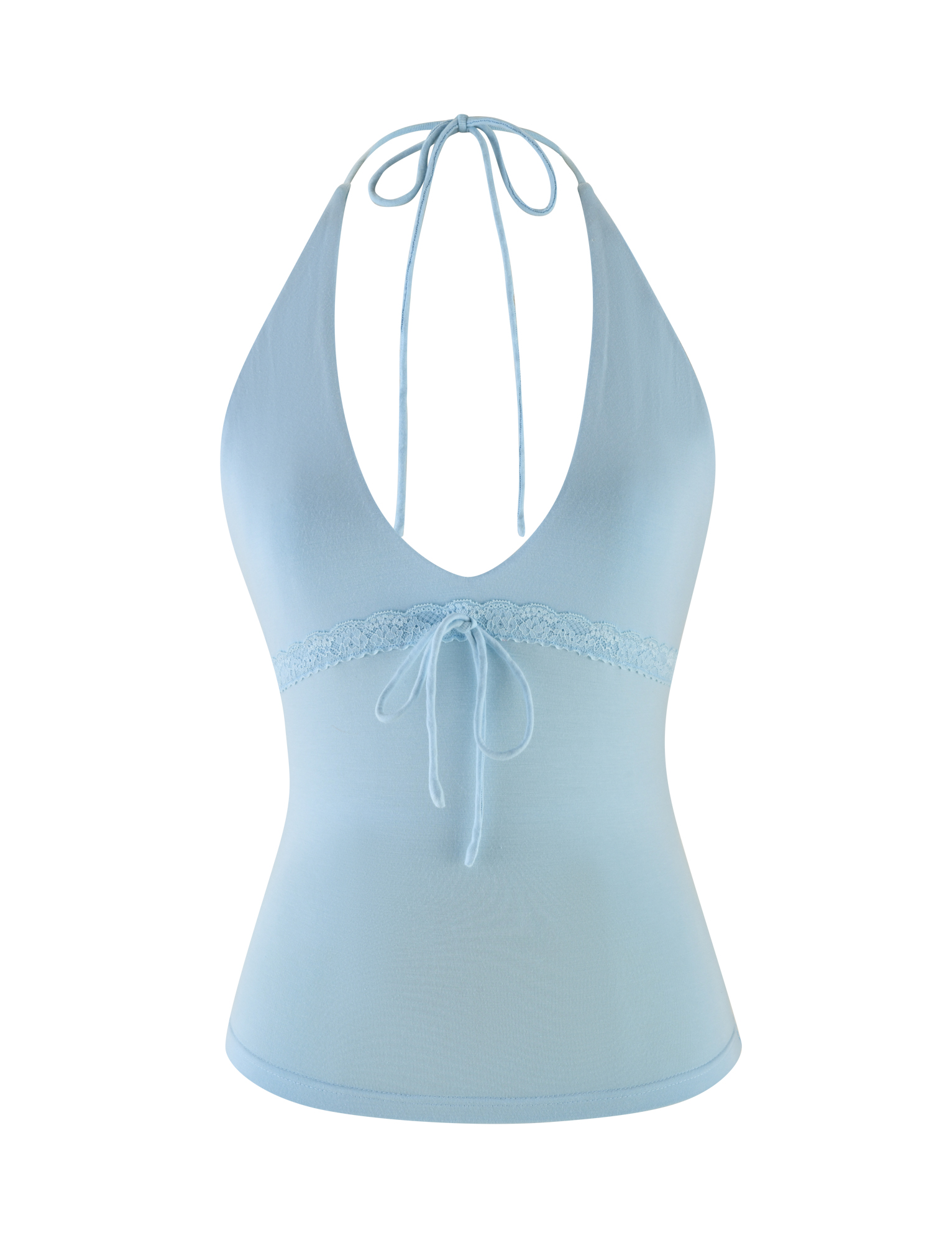 Mellie Halter Top for Women - Soft & Comfortable Baby Blue Sleeveless Shirt | Perfect for Summer, Beach, and Casual Outings