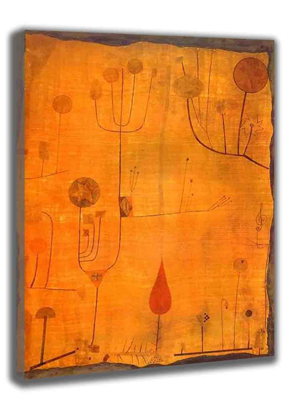Paul Klee 'Fruits on Red' Framed Canvas Wall Art - 20x30cm (8x12inch) Oil Painting Reproduction, Colorful Home Decor for Living Room, Bedroom & Office | Perfect Gift for Art Lovers & Interior Design