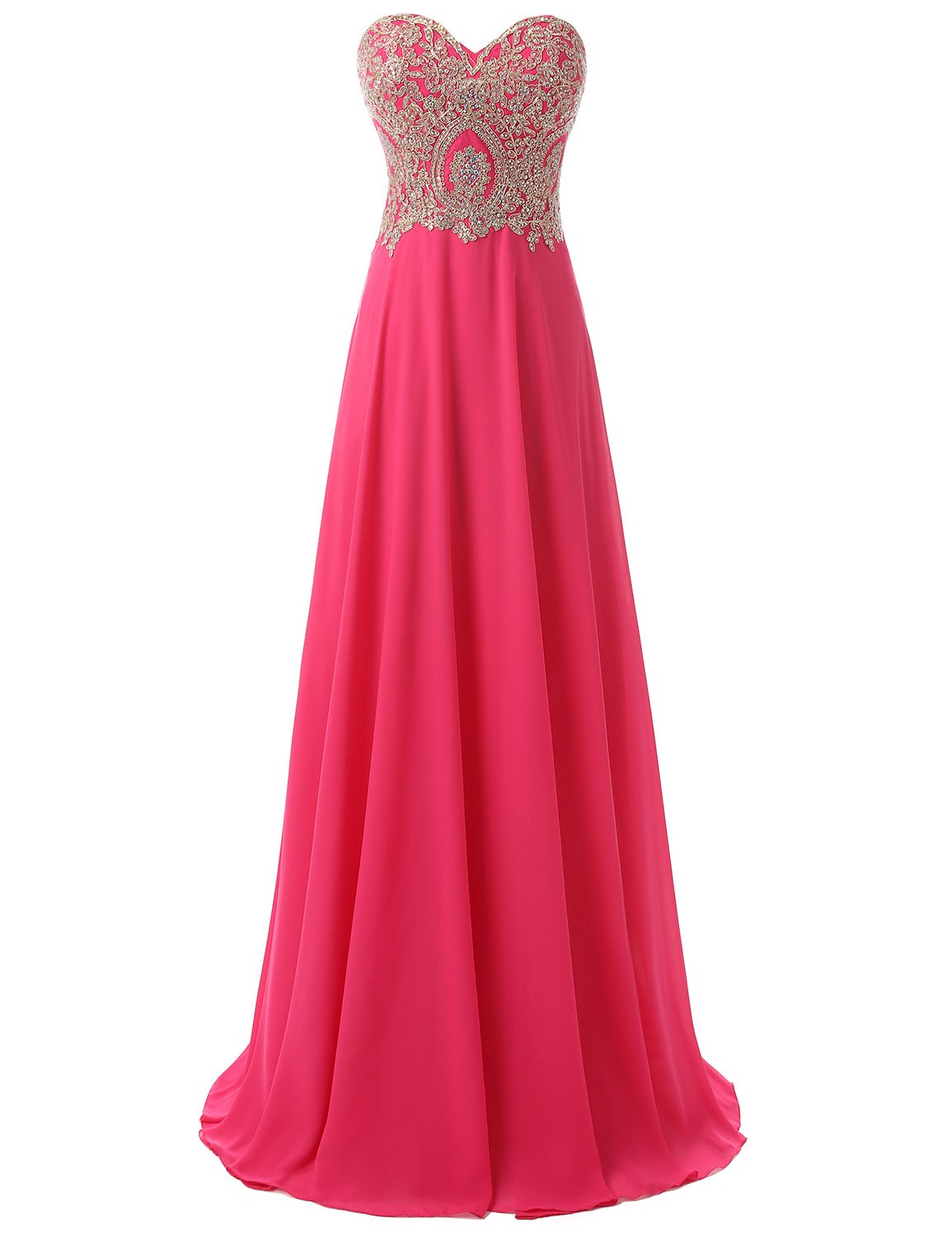 Sarahbridal Sweetheart Chiffon Bridesmaid Dress Long Pleated Prom Evening Gown for Juniors | Formal Dances, Weddings, Special Occasions
