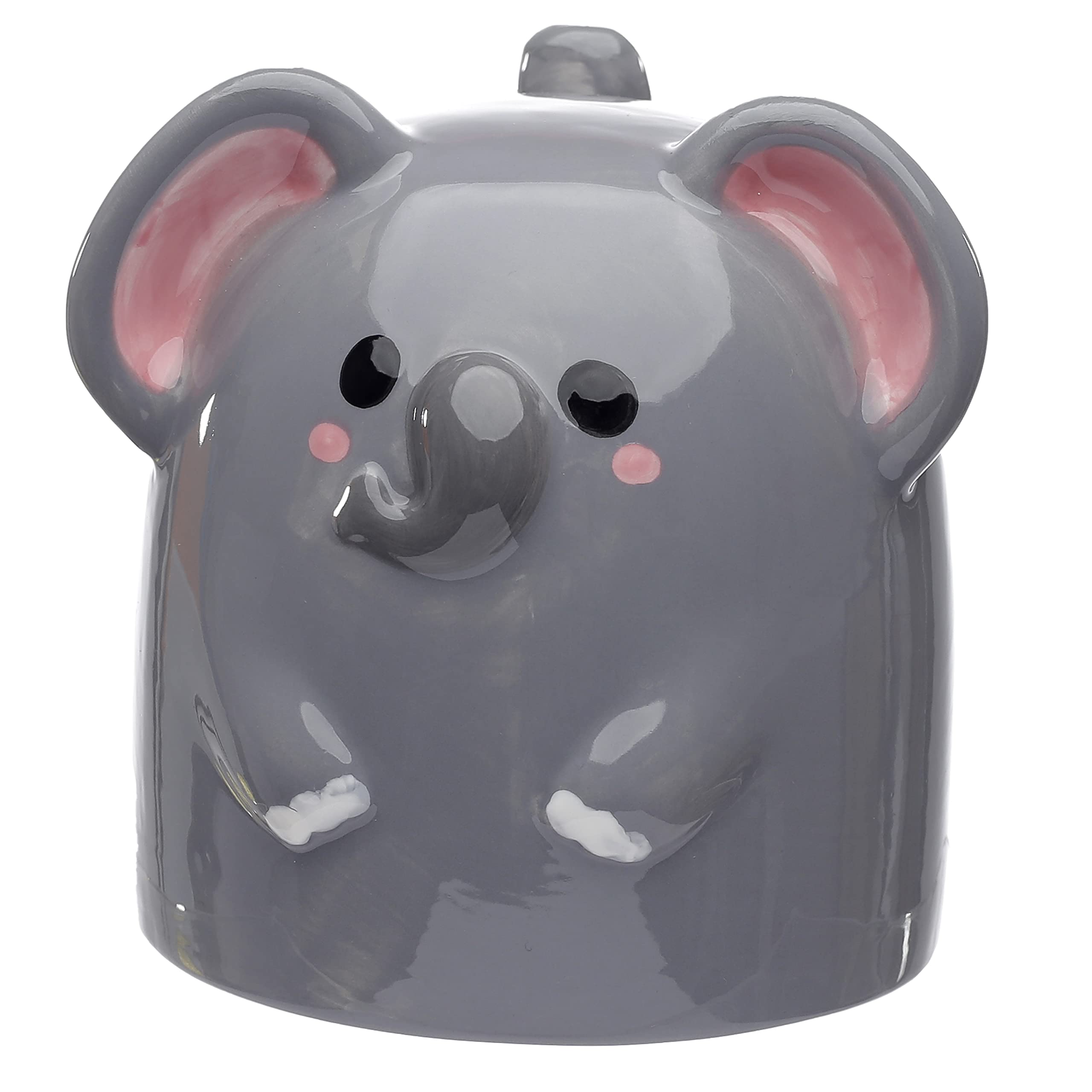 Cutiemals Elephant Upside Down Ceramic Mug - 12oz Funny Novelty Coffee Cup for Tea & Hot Drinks - Perfect Gift for Elephant Lovers & Office Use