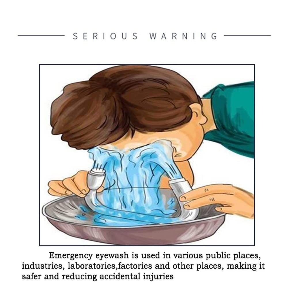 BBGS Emergency Eye Wash Station, Professional Eye Wash Bowl & Face Shower Safety Equipment for Industrial Buildings - First Aid for Chemical Splash & Eye Irritation in Labs, Factories & Workplaces