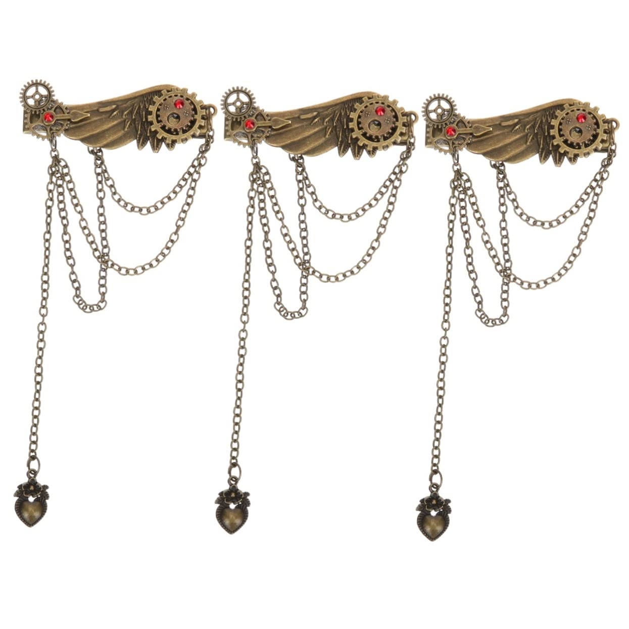 Lurrose 3-Piece Vintage Metal Alligator Hair Clips | Steam Punk Hair Barrettes & Claw Clips for Women | Perfect for Styling, Punk Fashion & Everyday Hair Accessories