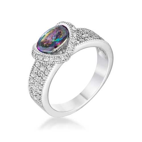 1.6 Carat Mystic Oval Cubic Zirconia Ring - Elegant CZ Engagement & Wedding Band for Women, Perfect for Anniversaries & Special Occasions