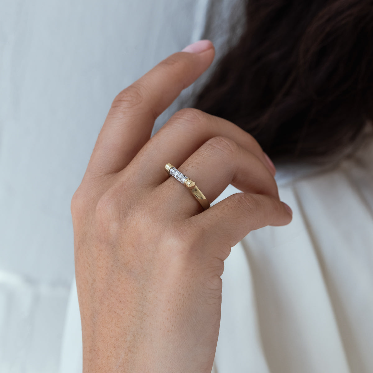 Tusk Baguette Flip Ring - Elegant Stackable Gold Plated Ring for Women | Perfect for Everyday Wear, Parties & Gifts