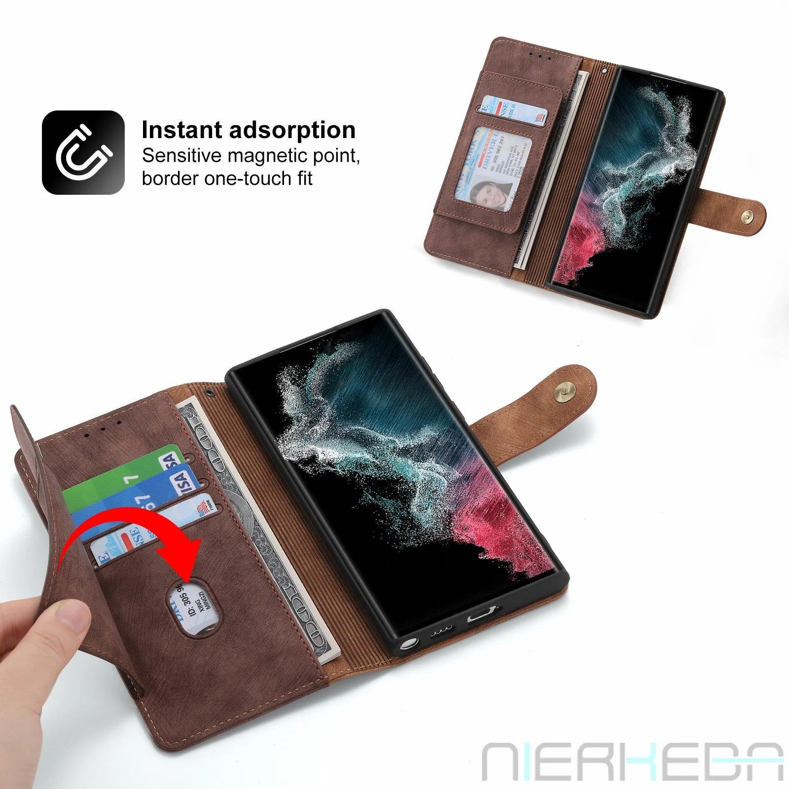 Samsung Galaxy S24 Ultra Anti-Theft Leather Case with RFID Protection - Slim & Durable Phone Cover for Daily Use, Travel & Business