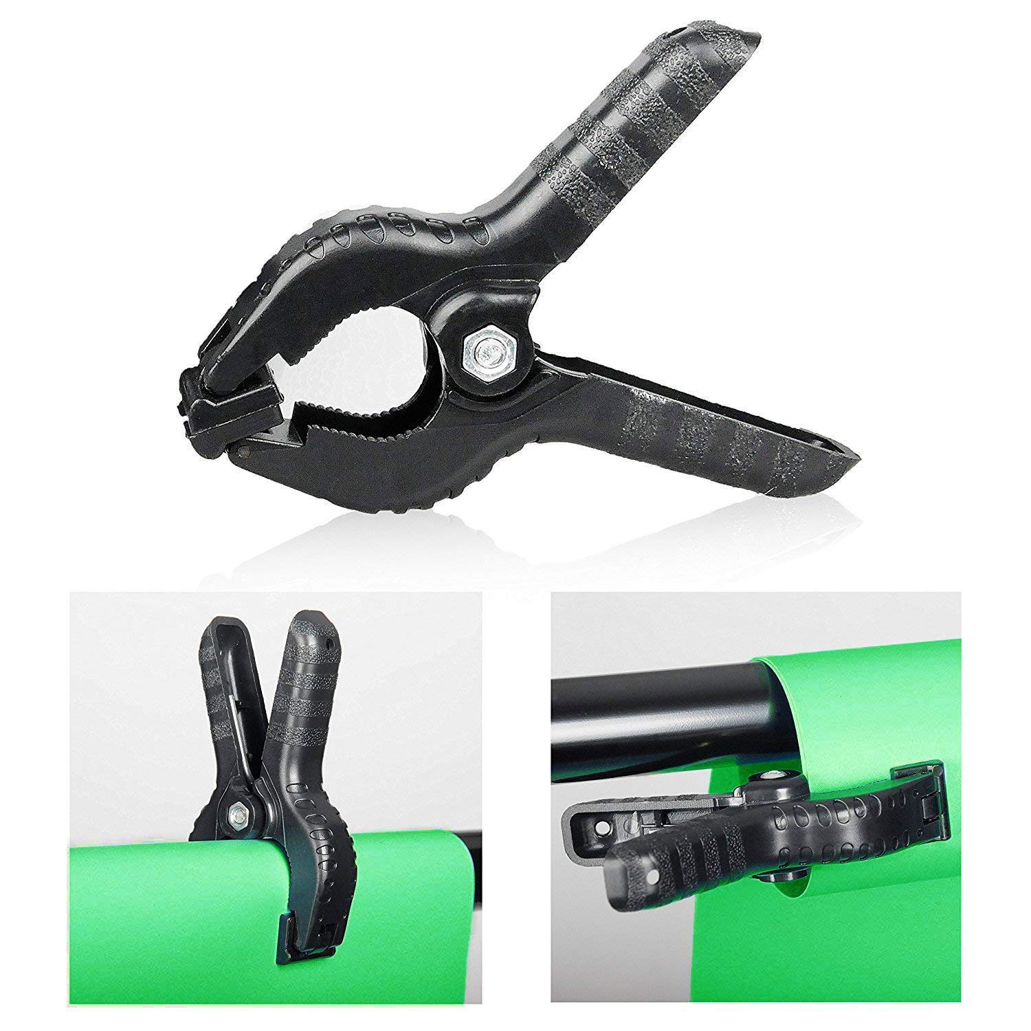 Heavy Duty Spring Clamps - 12 Pack Professional Photography Clips for Muslin Backdrop, Studio Background, Green Screen - Perfect for Photo Shoots, Video Production, Craft Projects & Home Decor