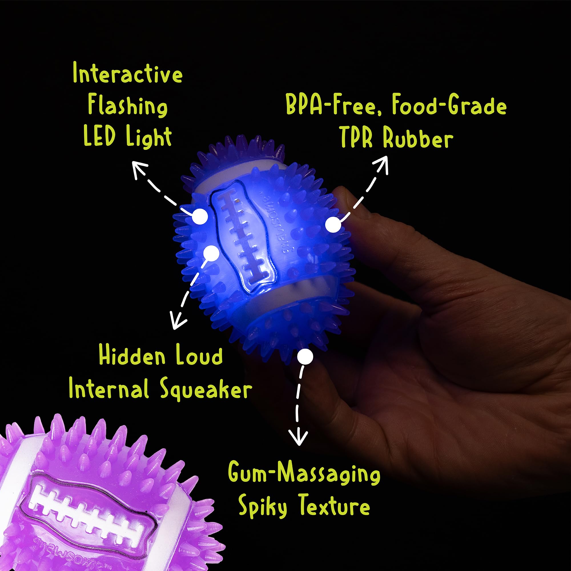 Durable Dog Chew Toys for Heavy Chewers - BPA-Free Football with Squeaker - Dental Care & Playtime Fun