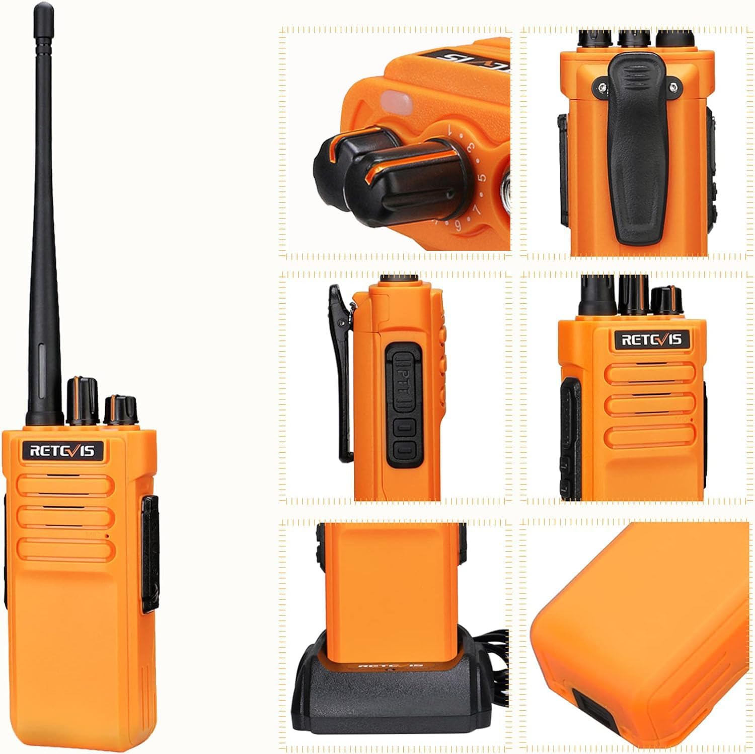 Retevis RT29 Long Range Walkie Talkies for Adults - Rugged 2 Way Radios with IP67 Waterproof Mic, VOX & Emergency Alarm - Ideal for Outdoor Adventures, Hiking, Camping, Hunting & Off-Roading (Orange, 2 Pack)