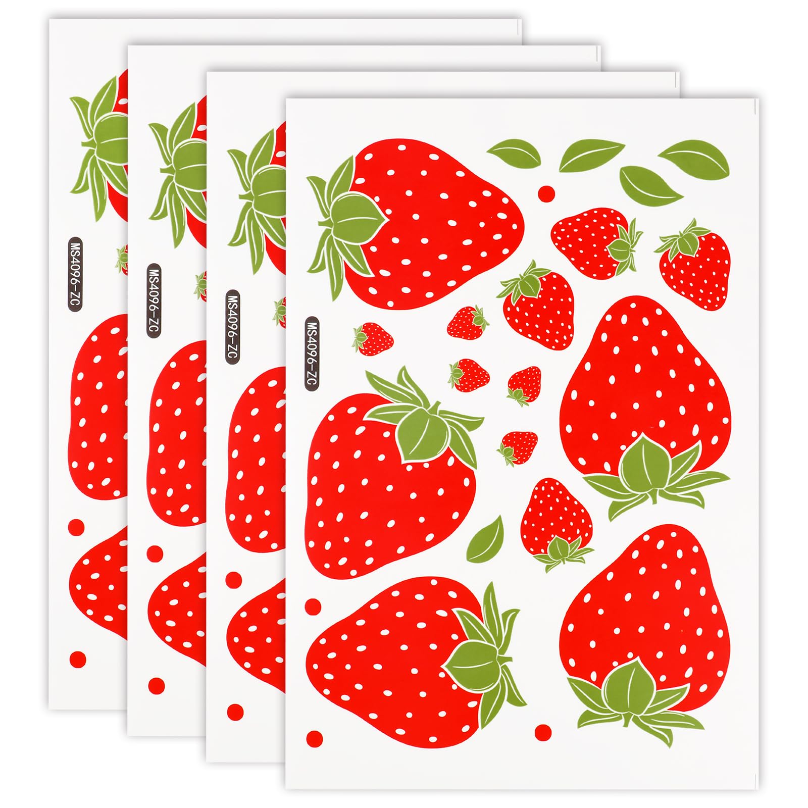 4 Pages Cute Strawberry Shortcake Stickers - Waterproof & Removable Wall Decals for Girls Room Decor - Perfect for DIY Scrapbooking, Laptop Decoration, and Kids Bedroom Wall Art