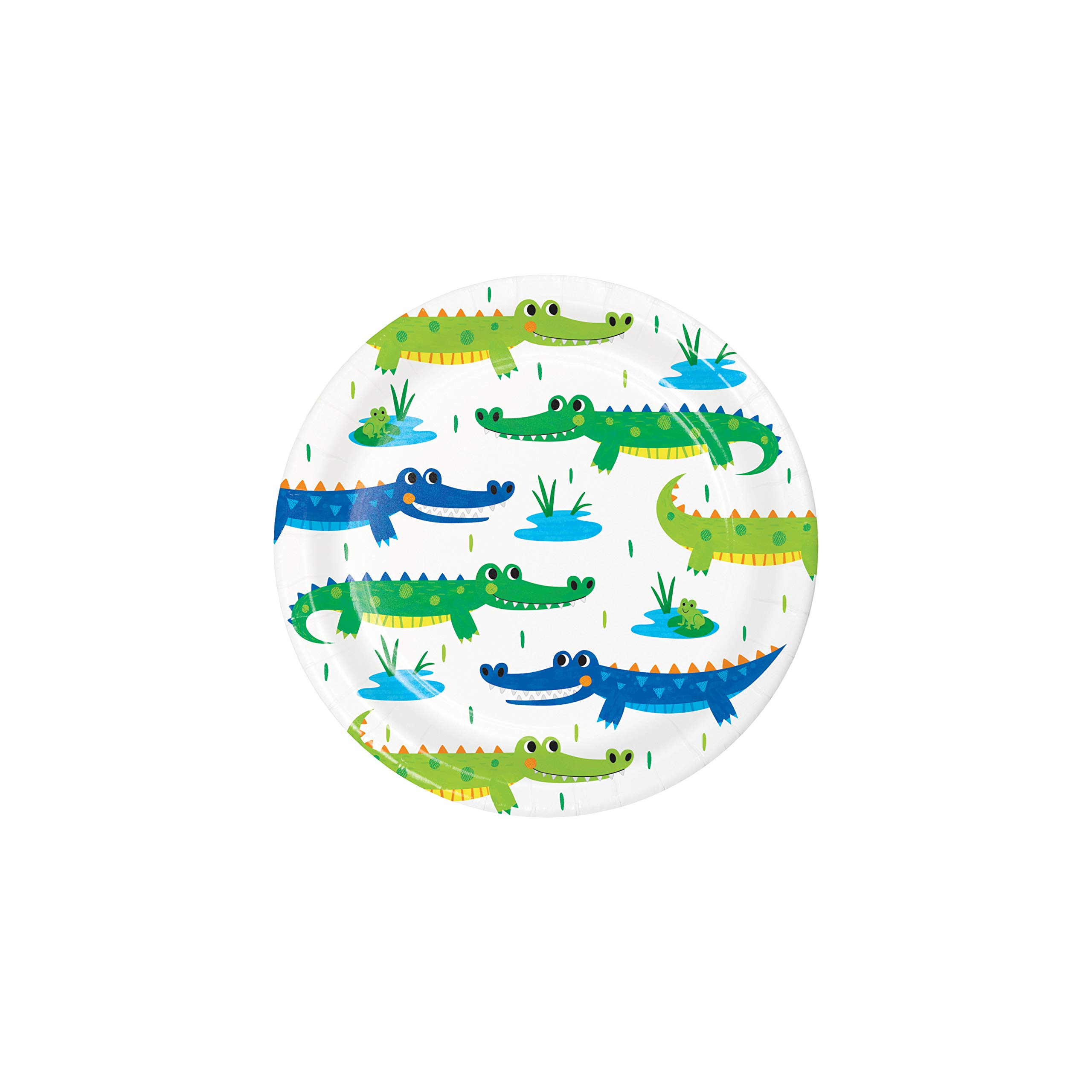 Alligator Birthday Party Dessert Plates - 8 Count Pack | Fun Jungle Theme Party Supplies for Kids Birthday, Baby Shower & Animal-Themed Celebrations