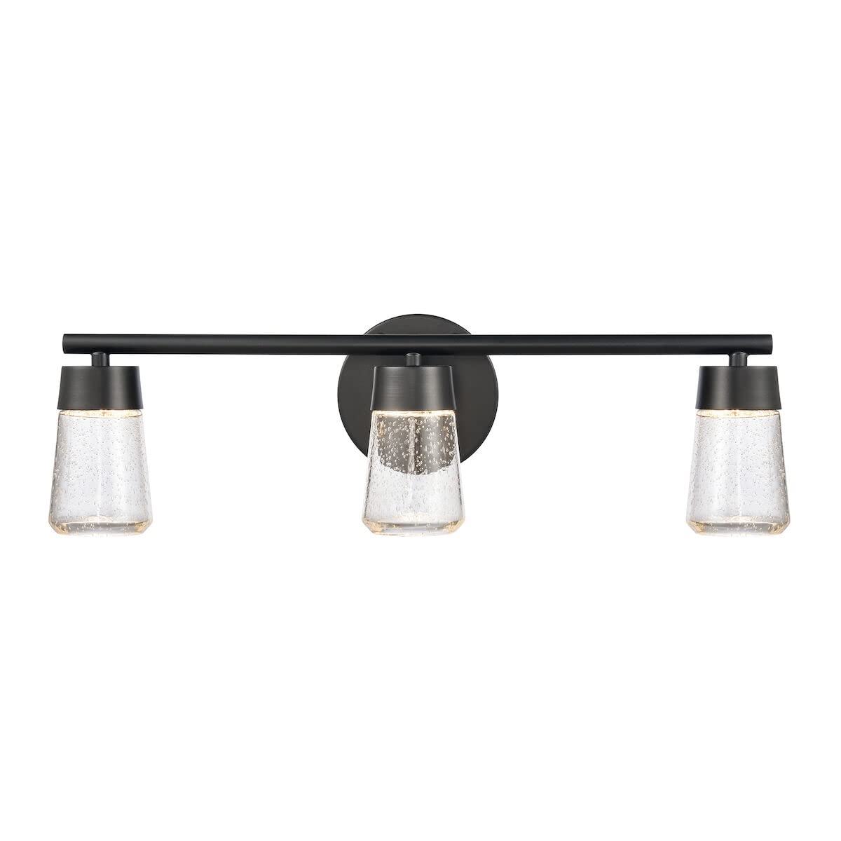 Jergen 22-Inch Wide 3-Light Bathroom Vanity Light Fixture in Matte Black - Perfect for Modern Bathroom, Powder Room, and Dressing Room Lighting