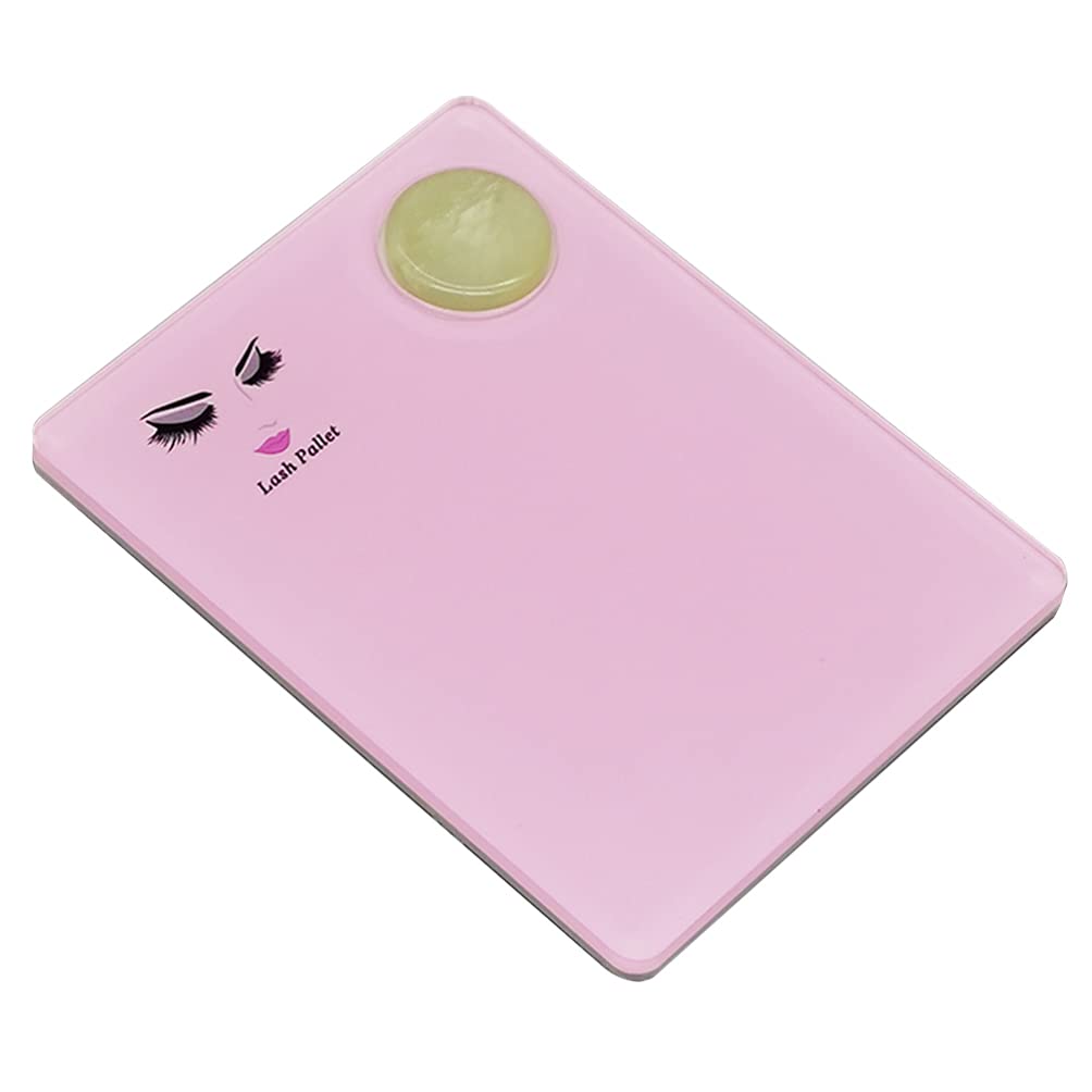 Beaupretty Eyelash Extension Supplies - Pink Eyelash Stand Pallet Holder with Green Jade Decoration, Professional Lash Tray Stand for Eyelash Grafting & False Lashes Application | Perfect for Salon, Spa & Home Use