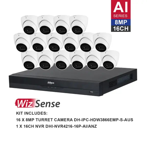 Dahua 8MP 16 Channel NVR Security Camera System - 4K PoE Surveillance Kit with Night Vision & Remote Viewing | Ideal for Home, Business & Outdoor Security Monitoring
