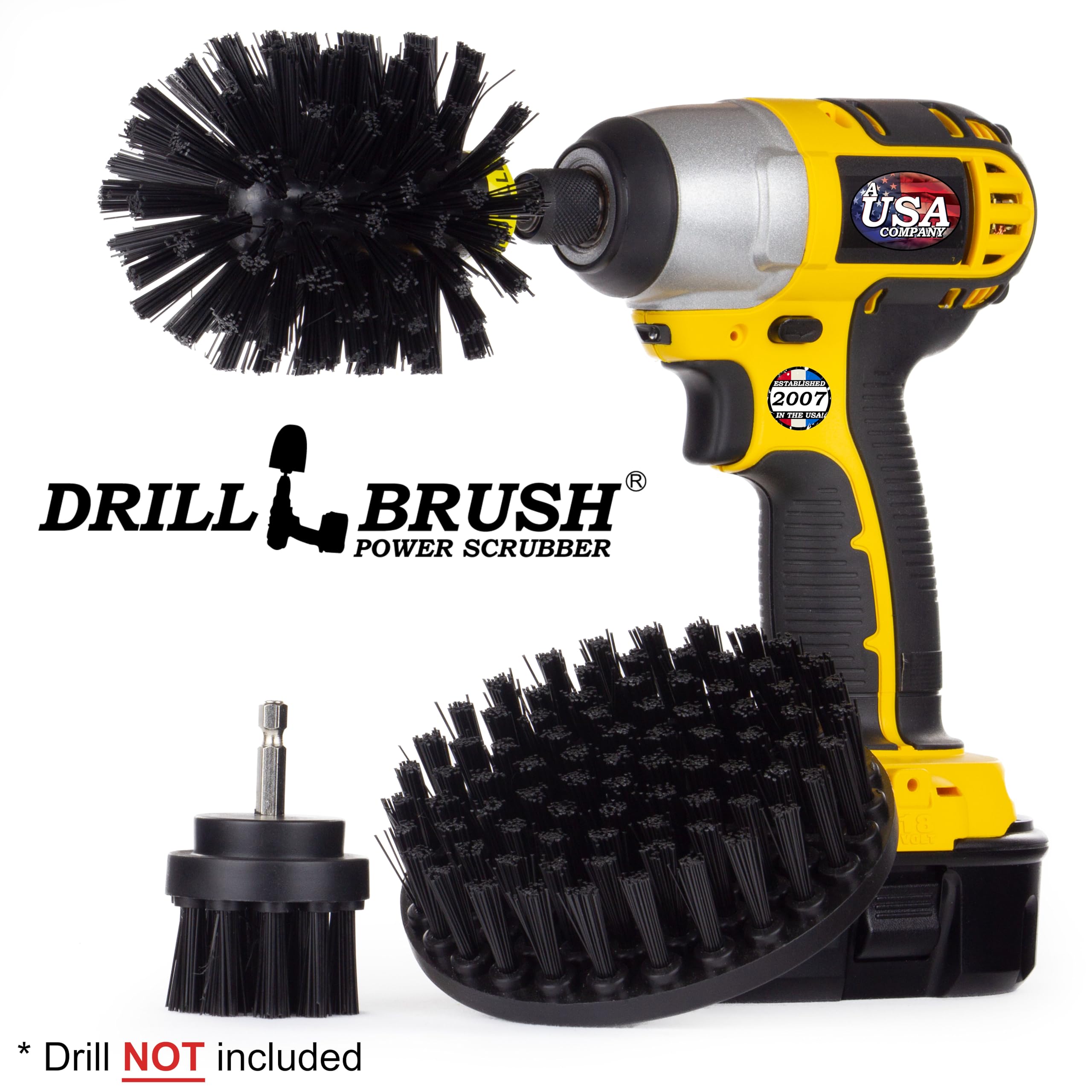 **Industrial Electric Spin Scrubber - Heavy-Duty Cleaning Brush for Grills, Griddles & Concrete - No Wire Nylon Bristles for Oil, Rust & Paint Removal - Perfect for BBQ, Kitchen & Outdoor Cleaning**