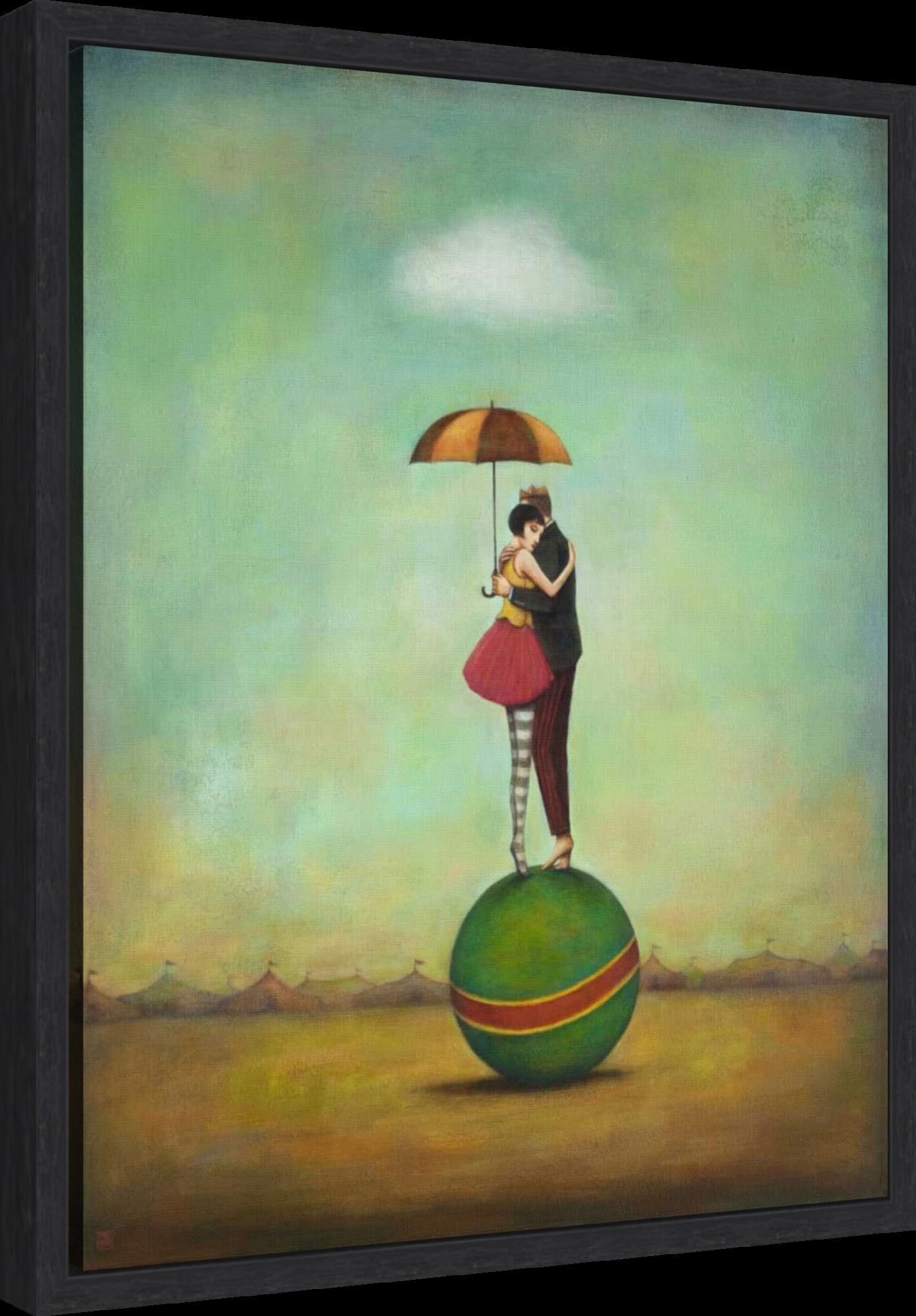 Amanti Art Framed Canvas Wall Art - 20x16 Circus Romance by Duy Huynh, Modern Home Decor for Living Room, Bedroom, Bathroom & Kitchen | Entertainment Artwork, Small Poster Painting | Perfect for Gifts & Wall Decoration