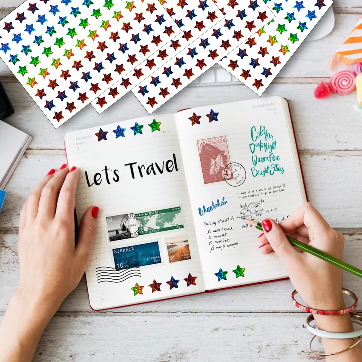 2400Pcs Small Star Stickers for Kids - 30 Sheets Holographic Glitter Rainbow Reward Stickers, 0.6 Inch Diameter - Perfect for Classroom Incentives, Teacher Supplies, Student Motivation & Behavior Charts