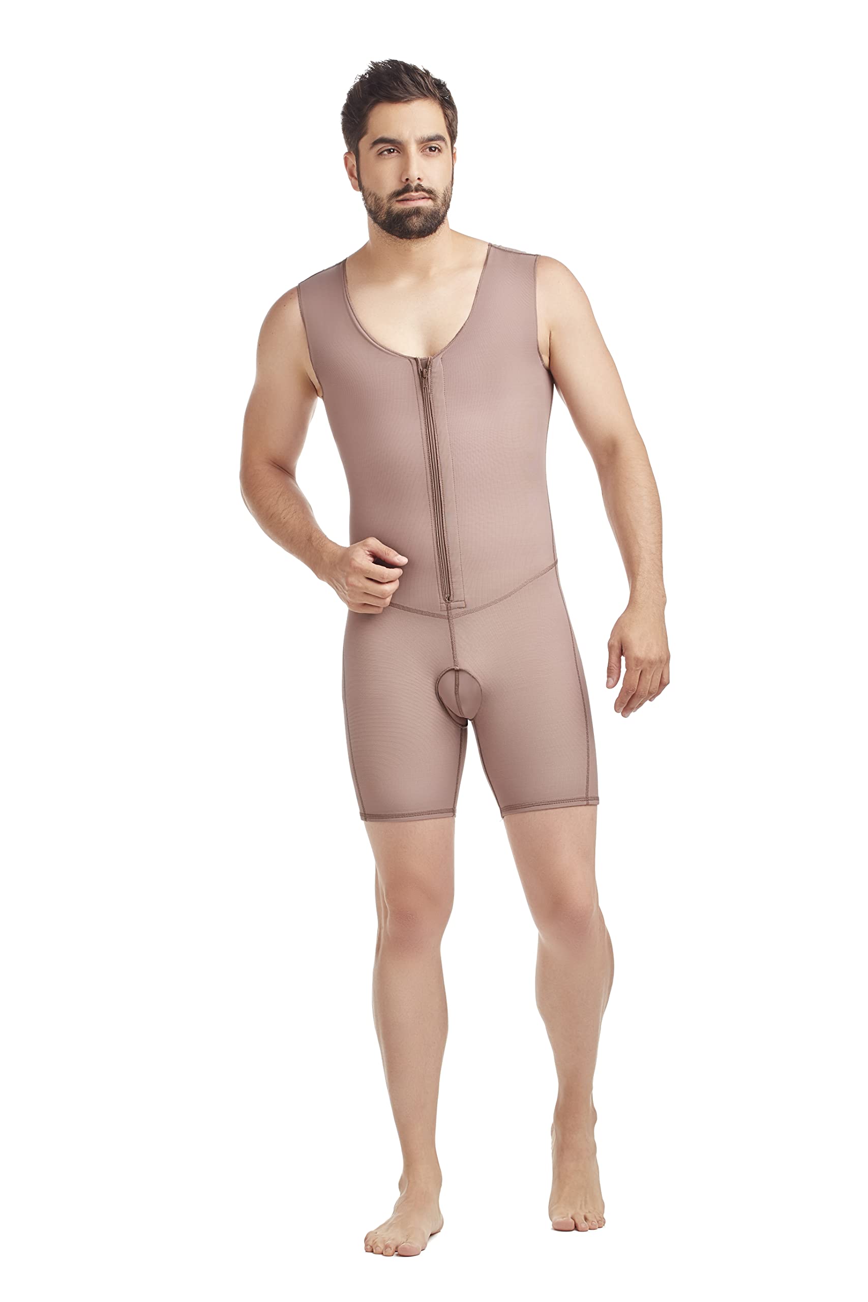 DELIÉ by Fajas DPrada Colombian Shapewear for Men - Full Body Compression Garment with Front Zipper - Post-Surgery & Workout Support - Slimming Waist Trainer for Gym, Recovery & Everyday Wear