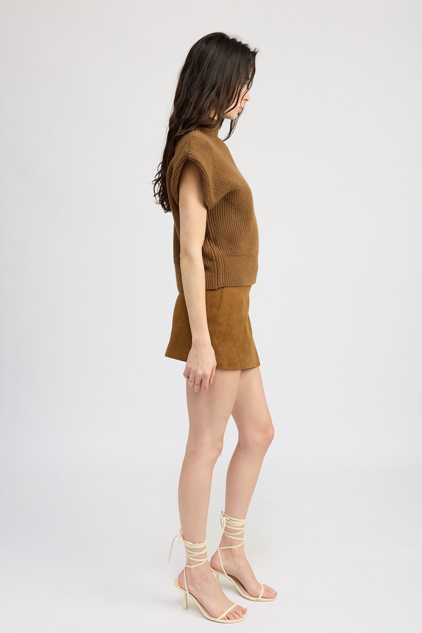 Karalie Brown Knit Sweater for Women | Cozy Cable Knit Pullover | Perfect for Fall & Winter Outfits, Office Wear & Casual Dates