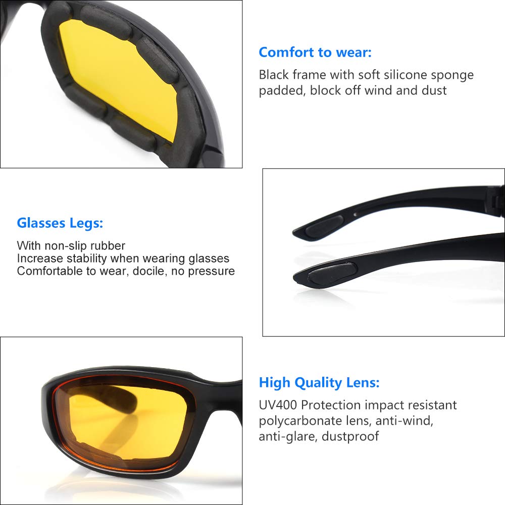 UV-Protected Motorcycle Sunglasses - Windproof, Dustproof for Outdoor Riding