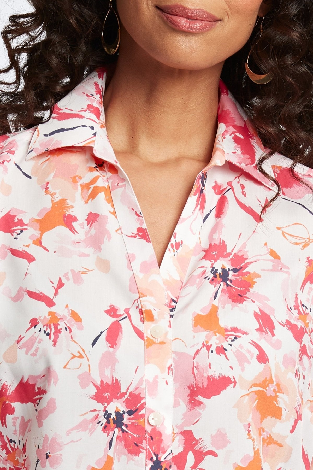 Mary Watercolor Floral Print Long Sleeve Blouse for Women | Elegant Flowy Top for Casual Wear, Office Outfits & Spring Fashion